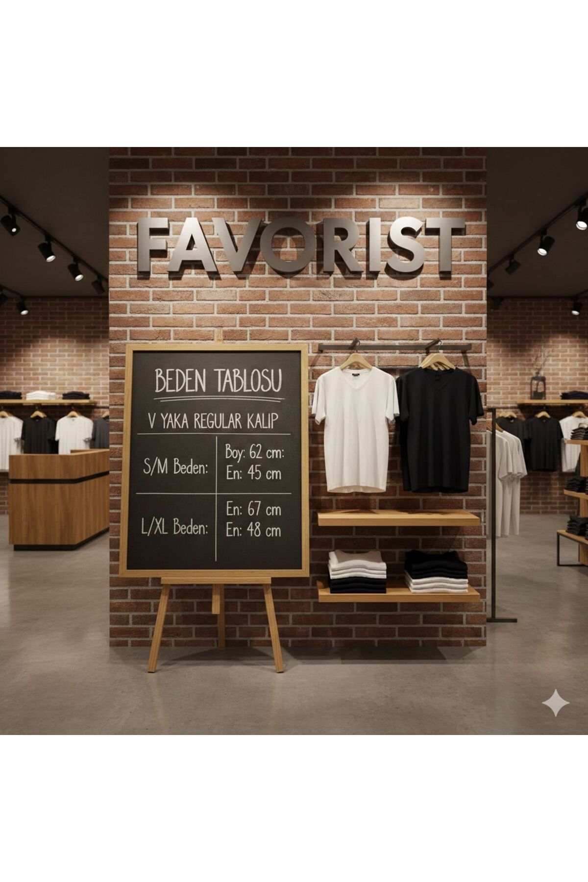 FAVORİST  Kadın Düz Basic V yaka T-shirt - Görsel 3