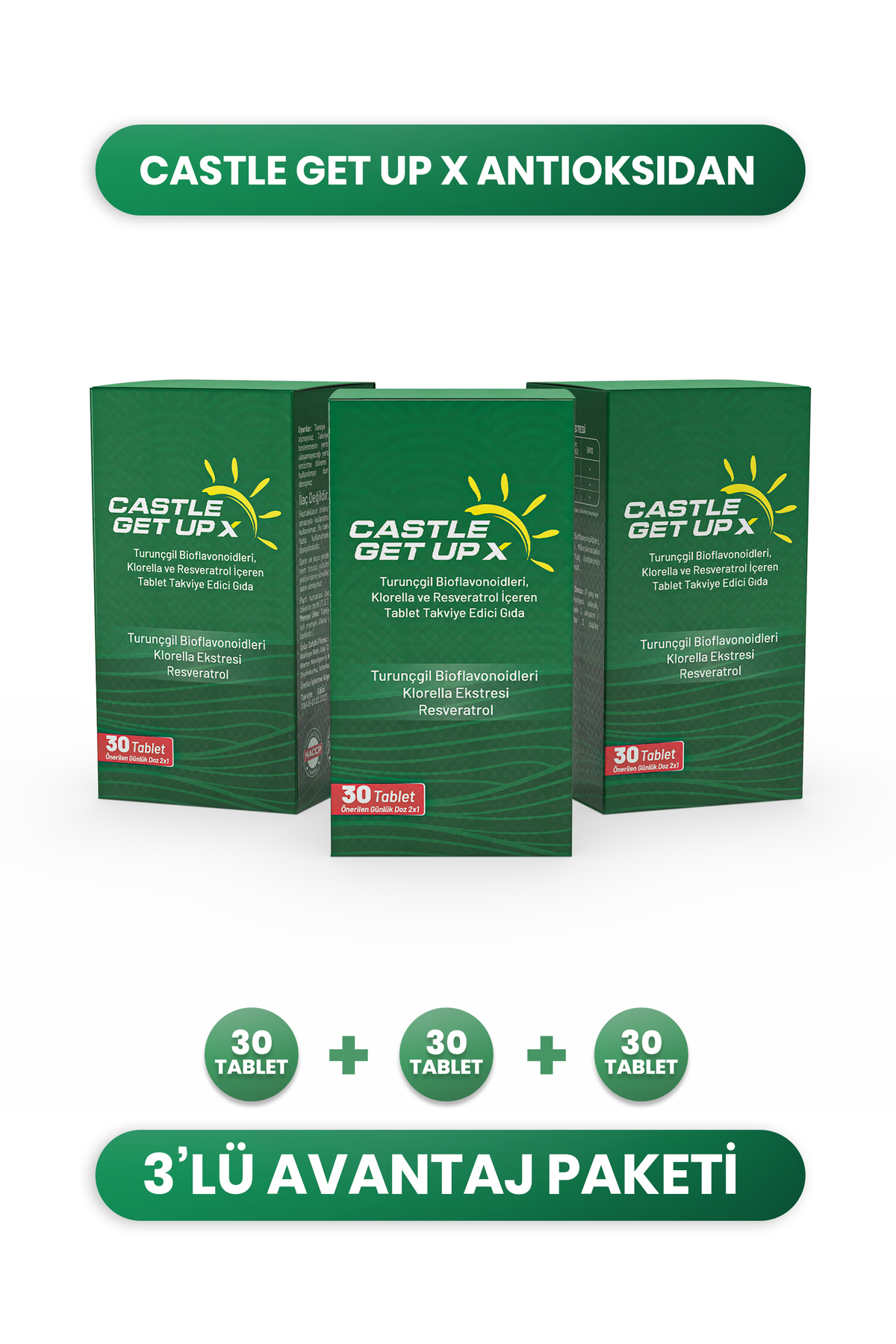 Castle Get Up X - Chlorella (Klorella) ve Çeşitli Vitaminler