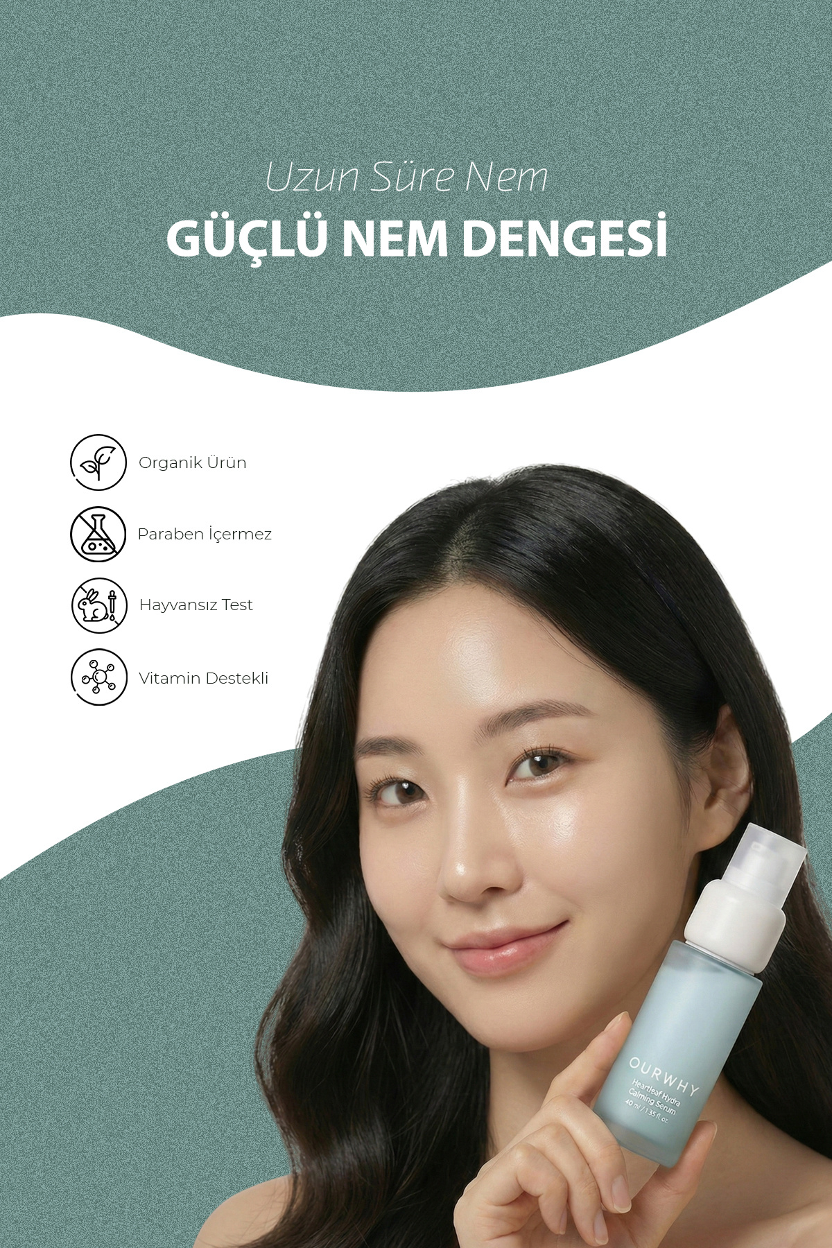 Heartleaf Hydra Hyaluronik Asit ve Panthenol İçeren Yatıştırıcı Nemlendirici Serum 40 ml — hydra40 — تصویر 2 از 5