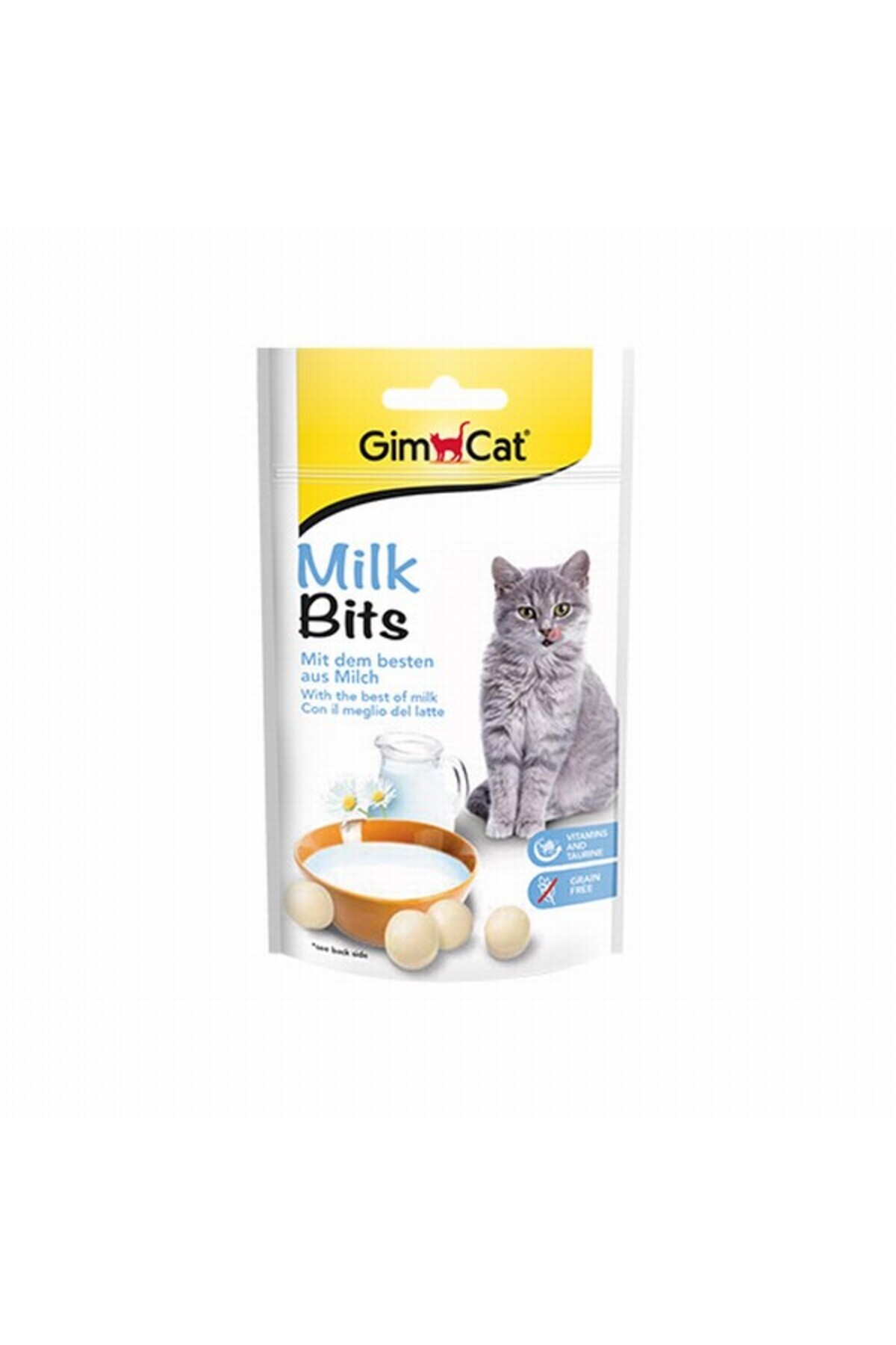 Gimcat Milk Bits Sütlü ve Taurinli Tahılsız Kedi Ödül Tableti 40 Gr