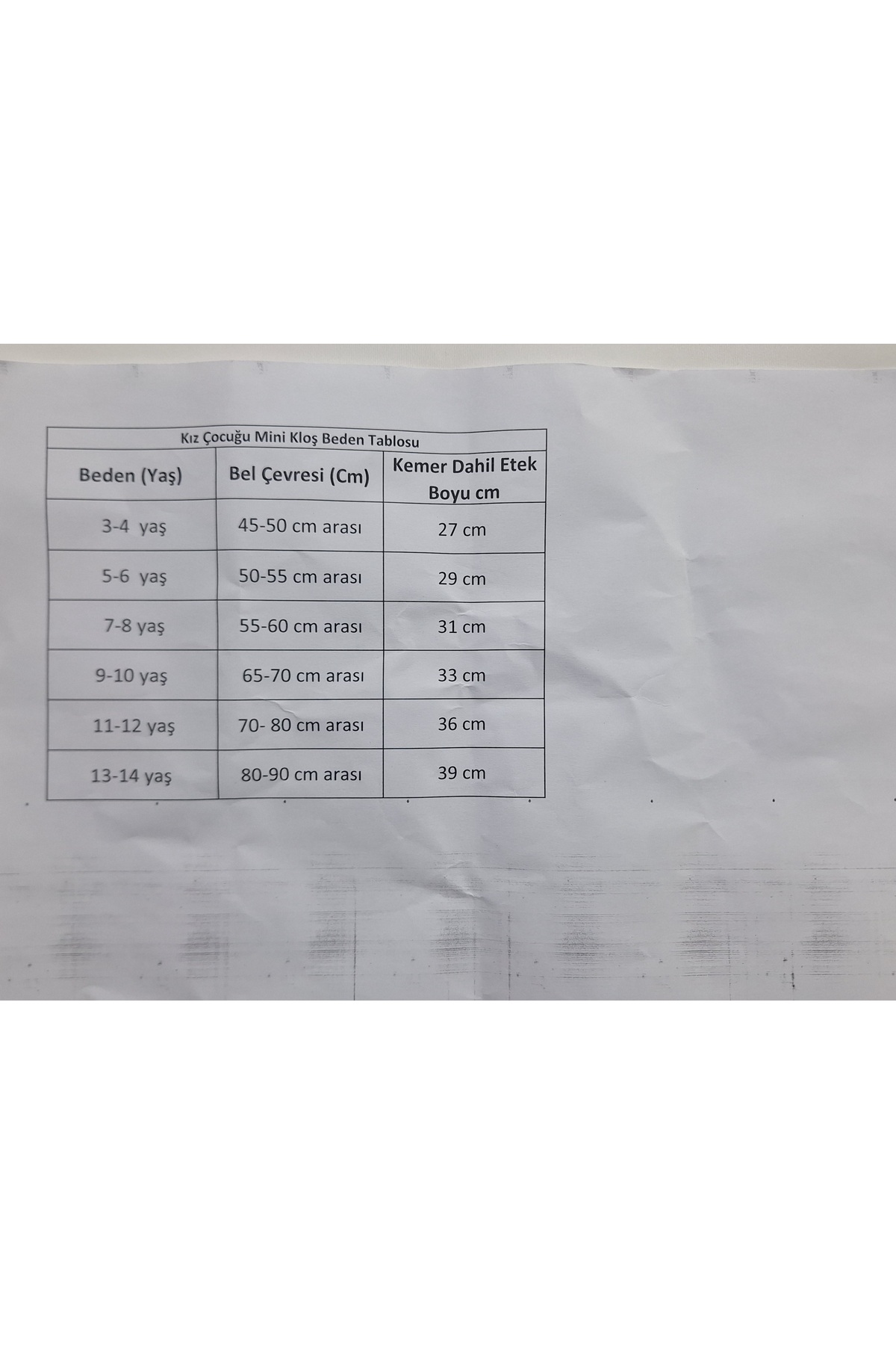 CARABO MODA  Kız çocuğu yüksek bel mini kloş (beden tablosu fotoğrafta mevcuttur) - Görsel 2