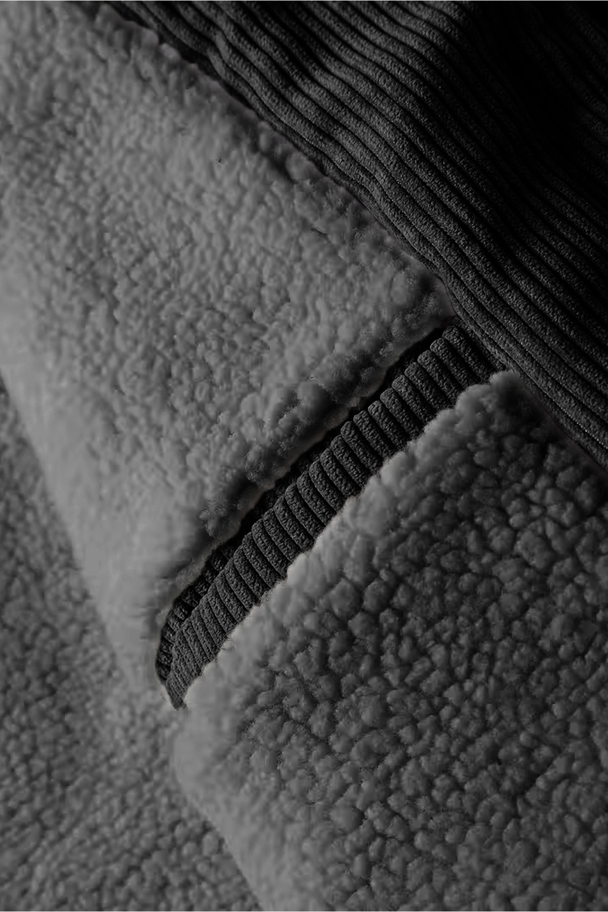 Ghassy Co  Erkek Peluş Astarlı Gömlek Yaka Tam Fermuar Rüzgar Geçirmez Kadife Mont - Görsel 6