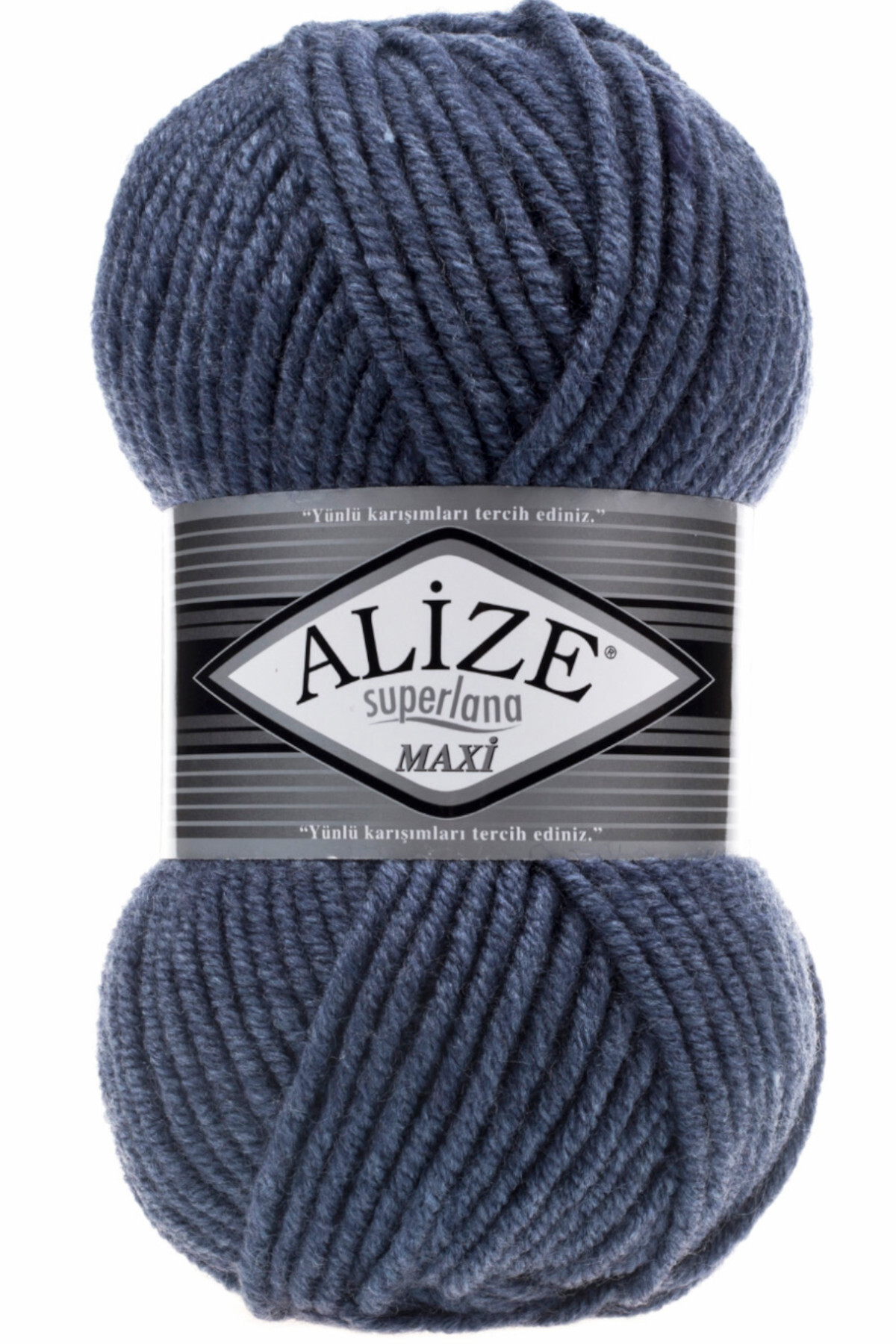 Superlana Maxi (thick) Knitting Rope - 203 Denim Melange - 100 Gr. 100 Mt. Rope