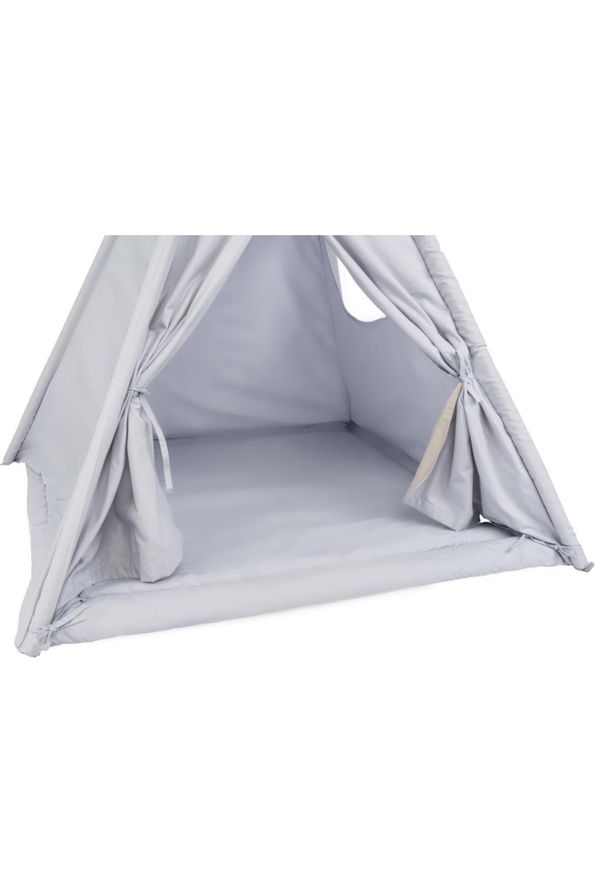 Tommybaby Çocuk Kızılderili Oyun Çadırı Ahşap Direkli Geniş Oyun Çadırı ve Minderli Ev & Bahçe Oyun fotoğrafı 4 (önizleme)