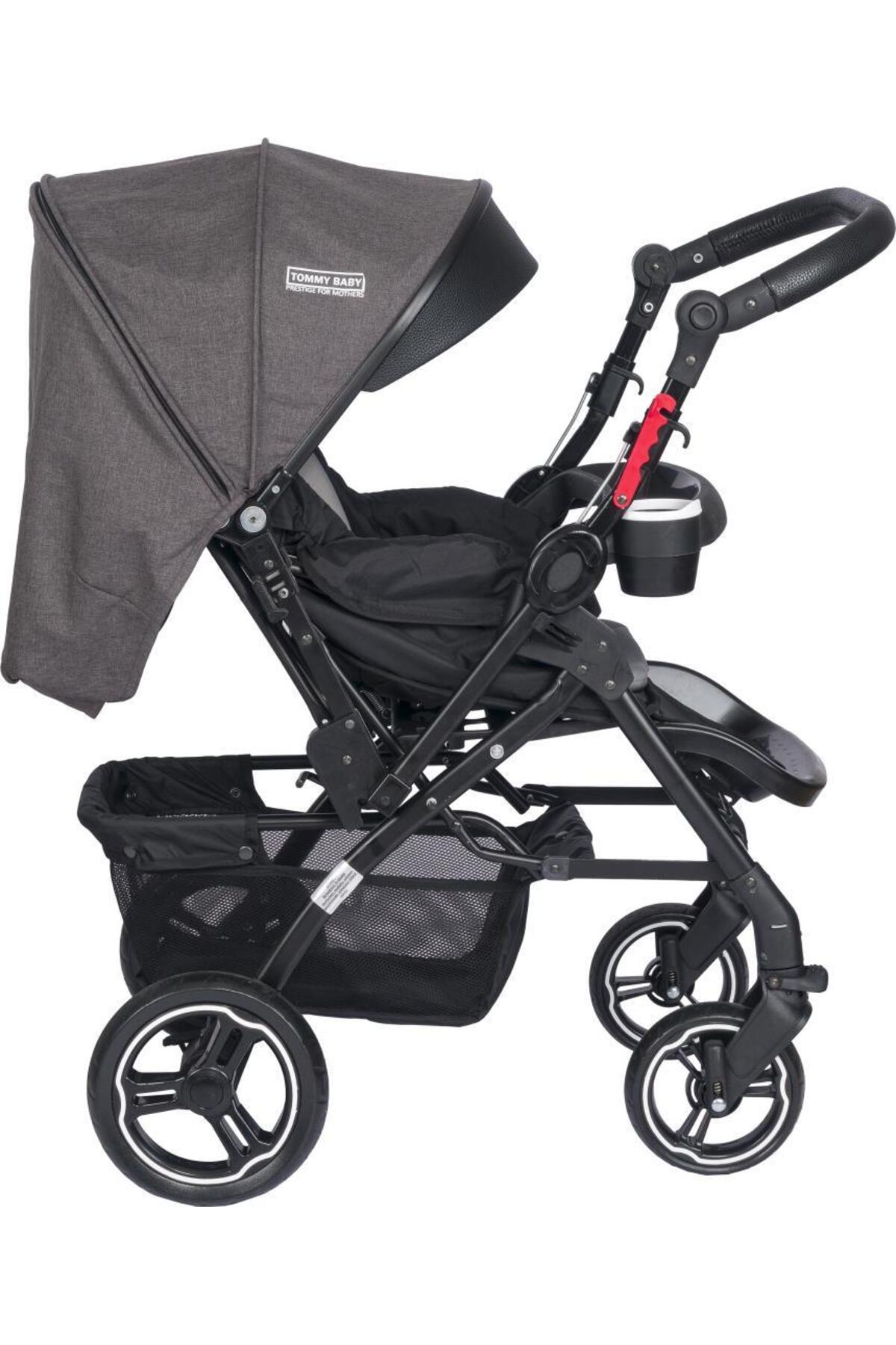 Tommybaby Tornado Plus Black Alüminyum Lüx Çift Yön Bebek Arabası fotoğrafı 3 (önizleme)