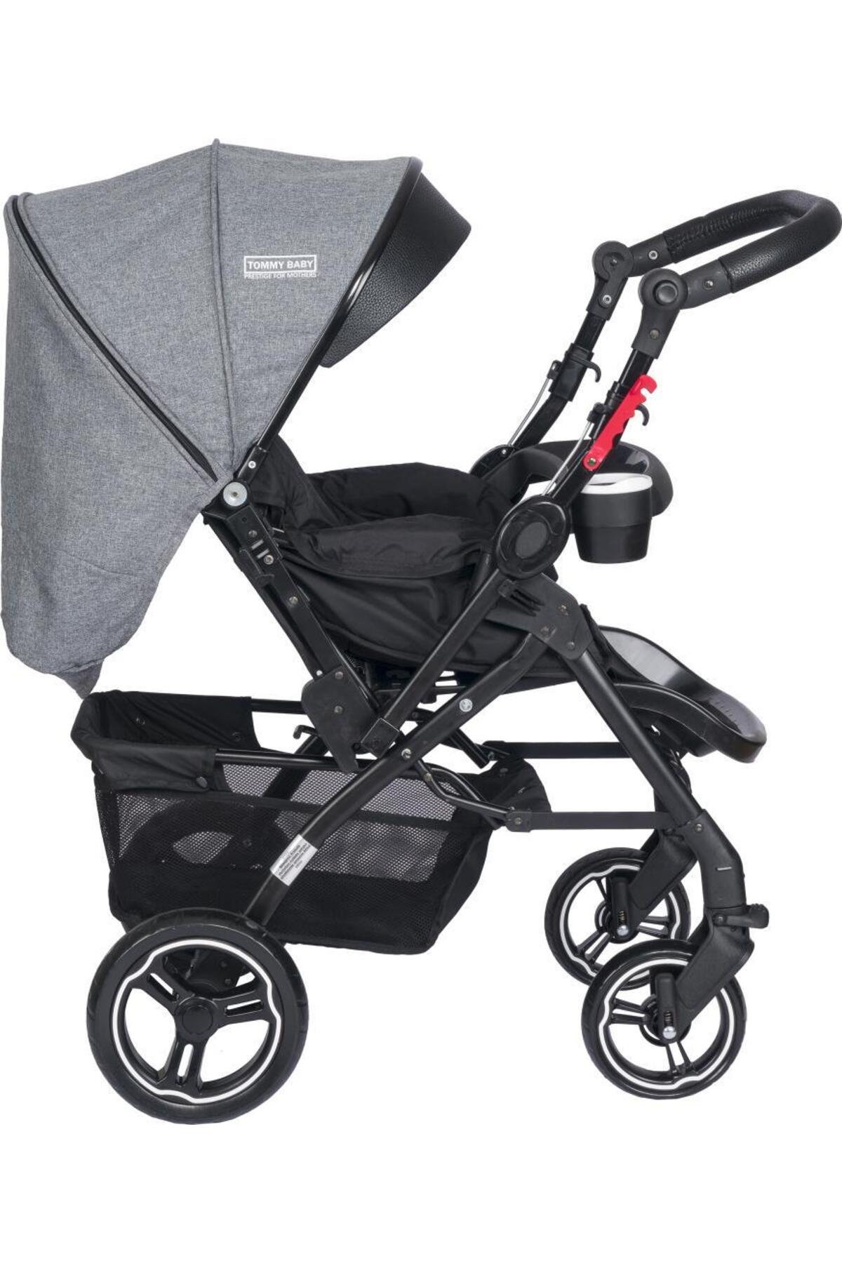 Tommybaby Tornado Plus Black Alüminyum Lüx Çift Yön Bebek Arabası fotoğrafı 2 (önizleme)