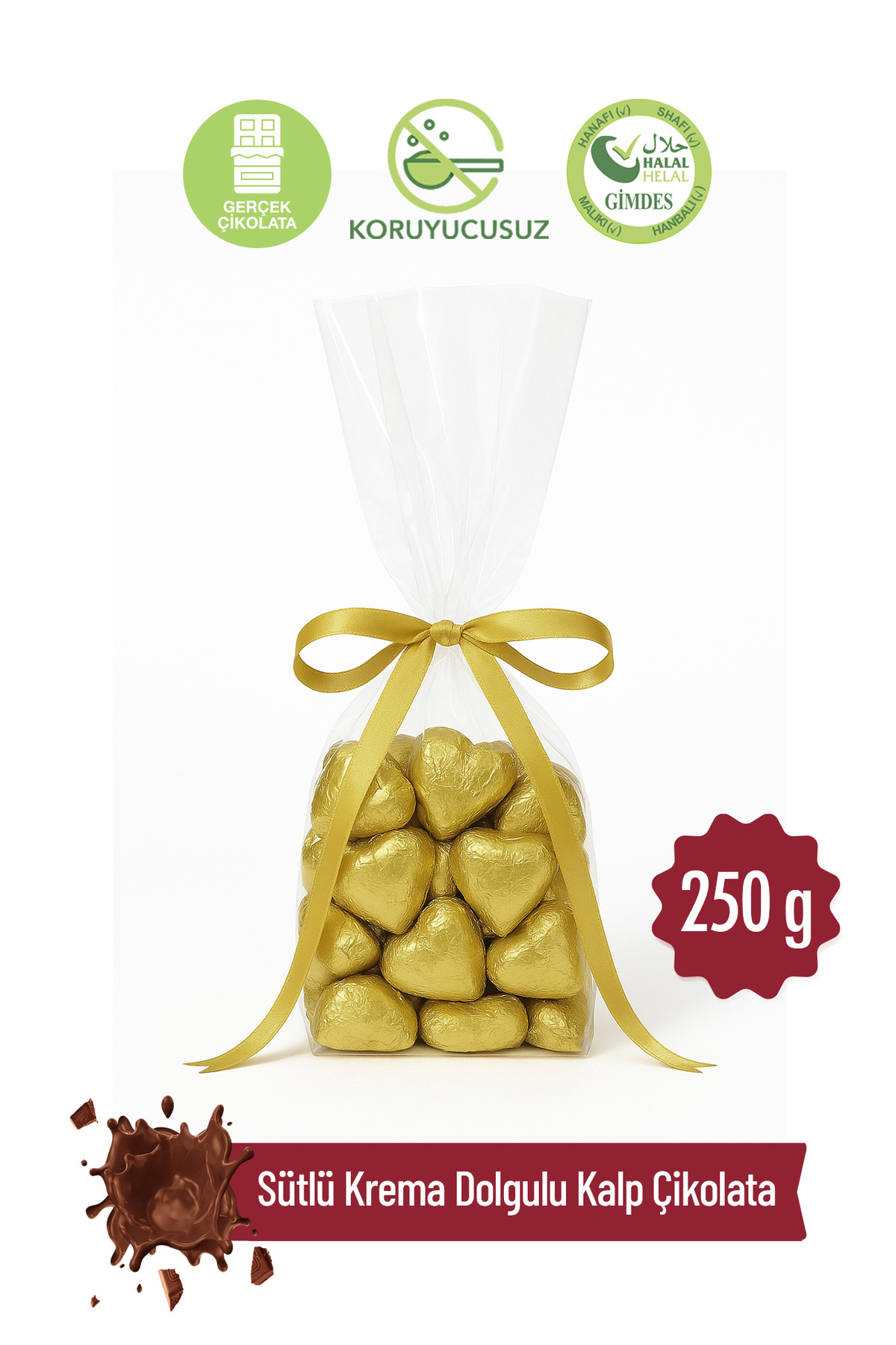 Milat Altın Sargılı Special Sütlü Kalp Çikolata 250 Gr.