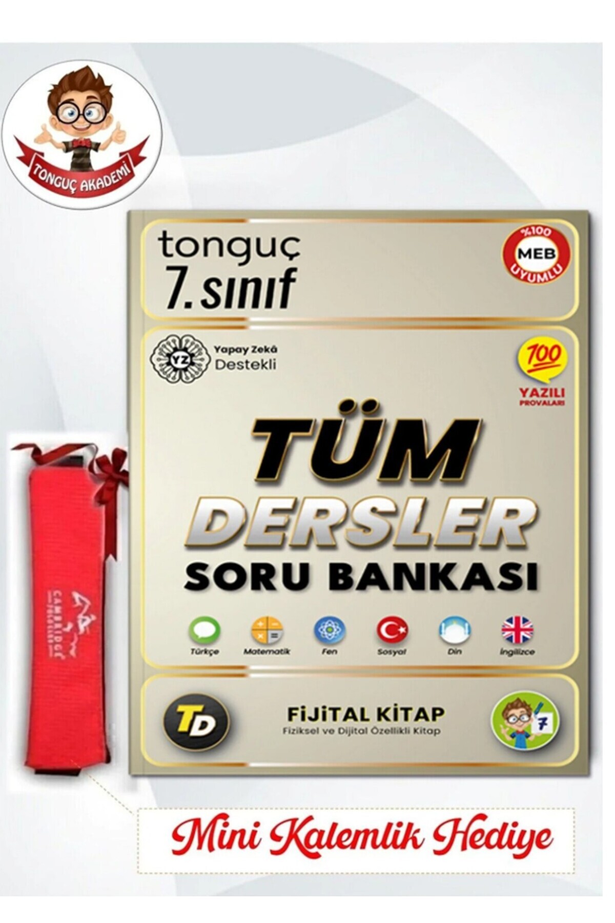Tonguç Yayınları 7. Sınıf Tüm Dersler Soru Bankası Fijital Kitap - Mini Kalemlik Hediyeli