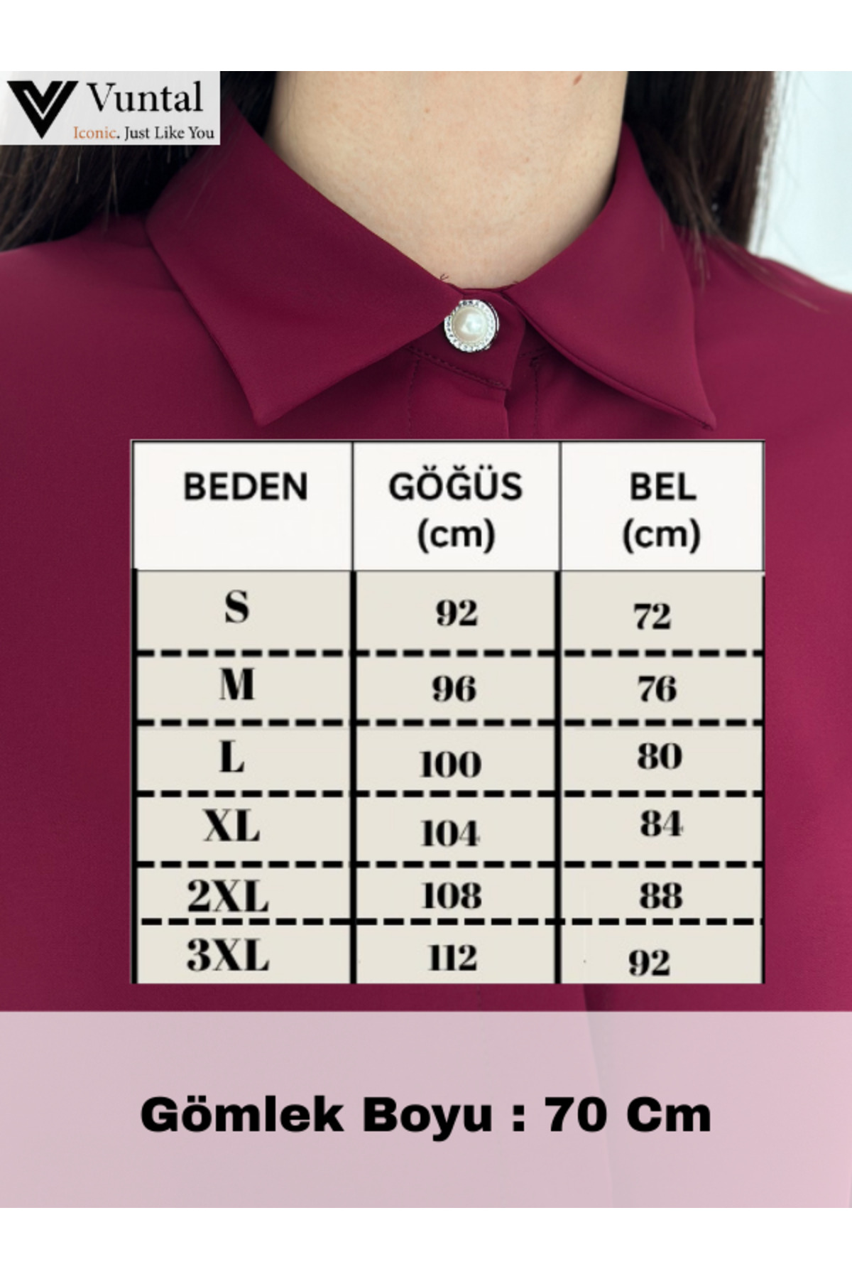 VUNTAL  GİZİL GÜĞMELİ İNCE DETAY GÖMLEK - Görsel 9