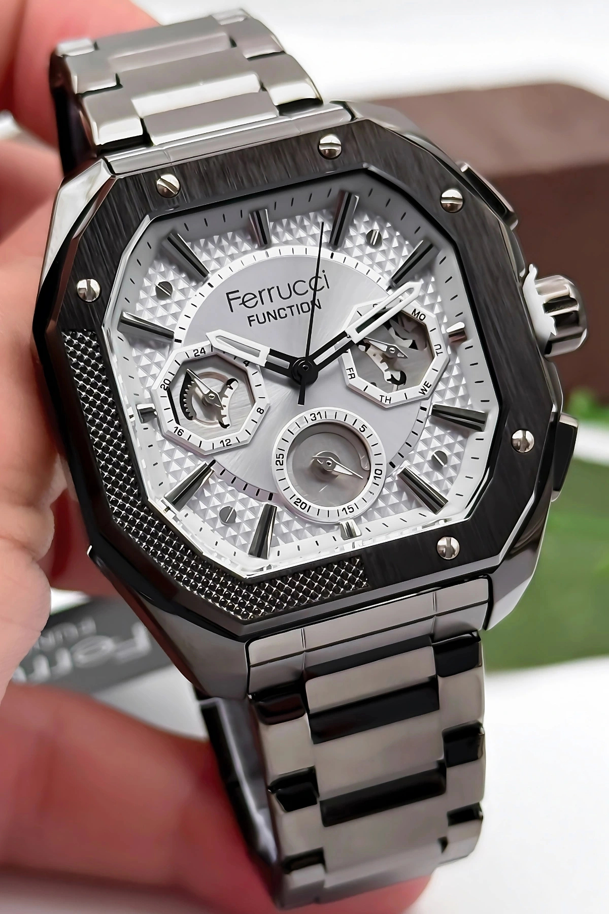 ساعت مچی مردانه کارکردی، بند فولادی و طراحی ویژه، ضدآب ۳ اتمسفر، مشکی Sdfer166