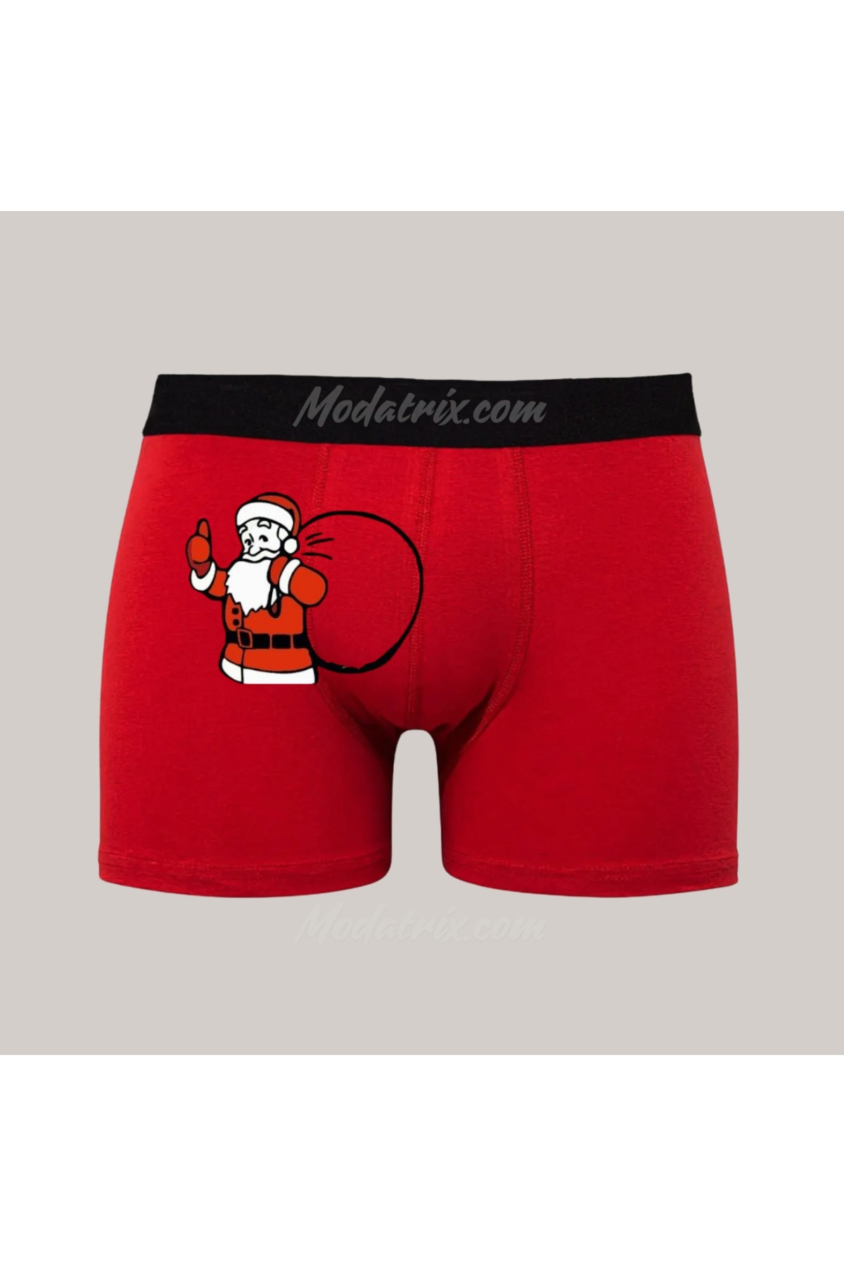 UNIQUE DESIGN Yılbaşına Özel Noel Baba Baskılı Espiri Baskılı Pamuklu Erkek Boxer