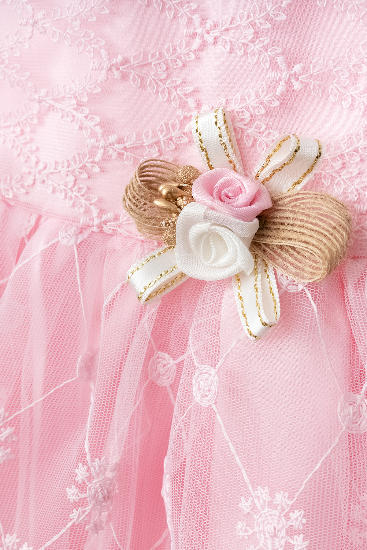 Petite Ponpon Baby Kız Bebek Yenidoğan Mevlüt Elbisesi Bebek Hediyelik Mevlütlük Elbise fotoğrafı 3 (önizleme)