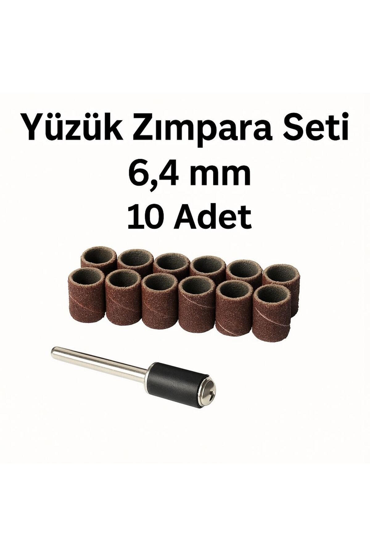 Ring Sanding Set – 6,4 mm • 10 Pcs • Mandrel