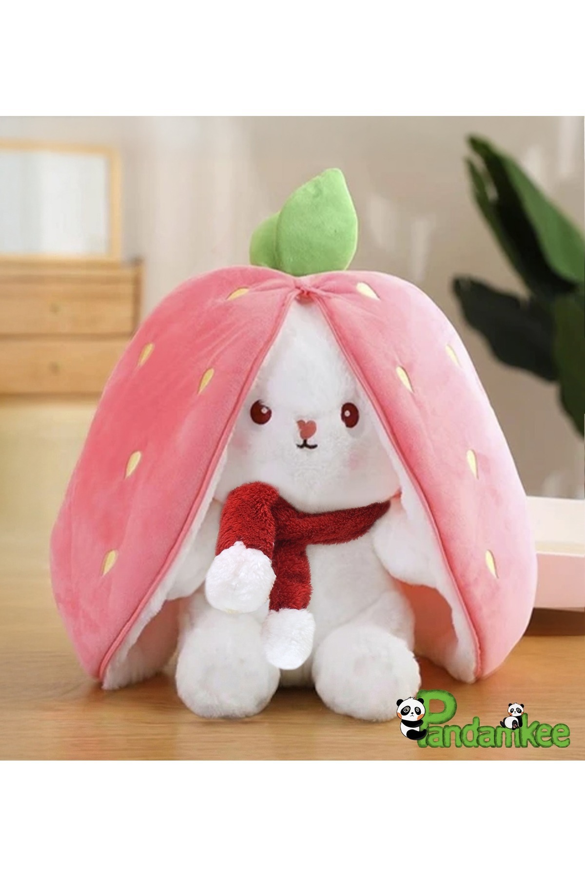 Pandamkee Kalpli Çilek Tavşan Çantalı 50 cm
