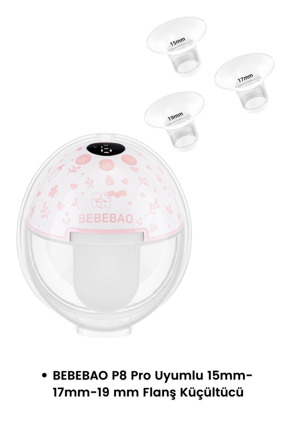 Bebebao Silikon Başlık Flanş Küçültücü 15-17-19 mm (P8 Pro Uyumlu) fotoğrafı 3 (önizleme)