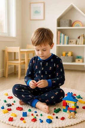 KEY KIDS Köpekli Poodle Gece Pamuklu Bacaklı 8/10/12 Yaş 2.5 tog Kışlık Kalın...