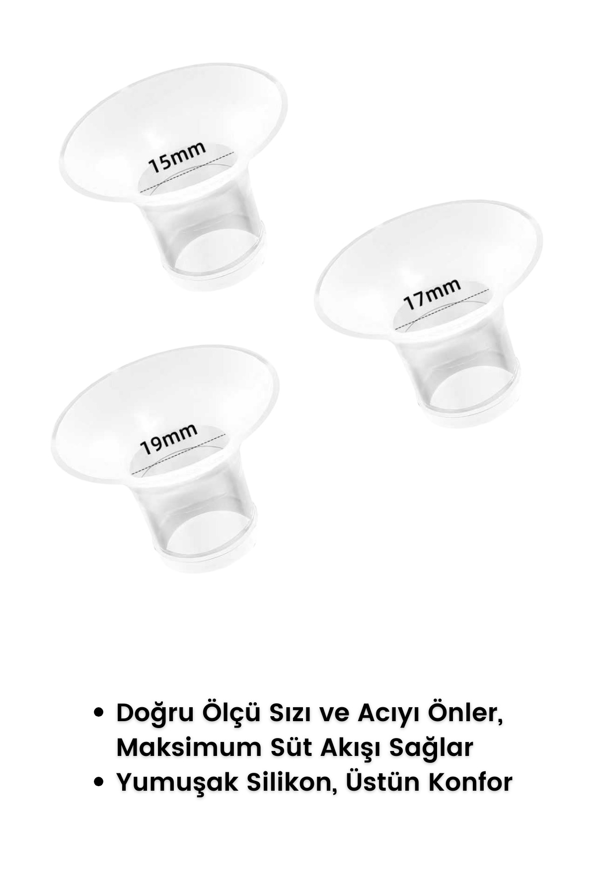 Bebebao Silikon Başlık Flanş Küçültücü 15-17-19 mm (P8 Pro Uyumlu) fotoğrafı 2 (önizleme)