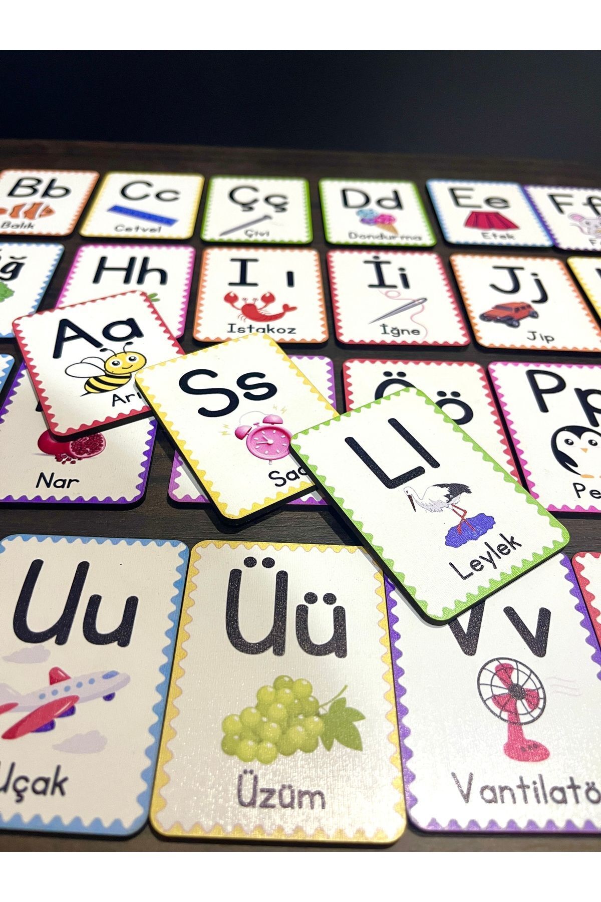 samsunlazer 29 Harf Ahşap Alfabe Kartları - Harf Seti - Alfabe Eğitim Seti - Anaokulu Kreş Okul Öncesi Eğitim fotoğrafı 3 (önizleme)