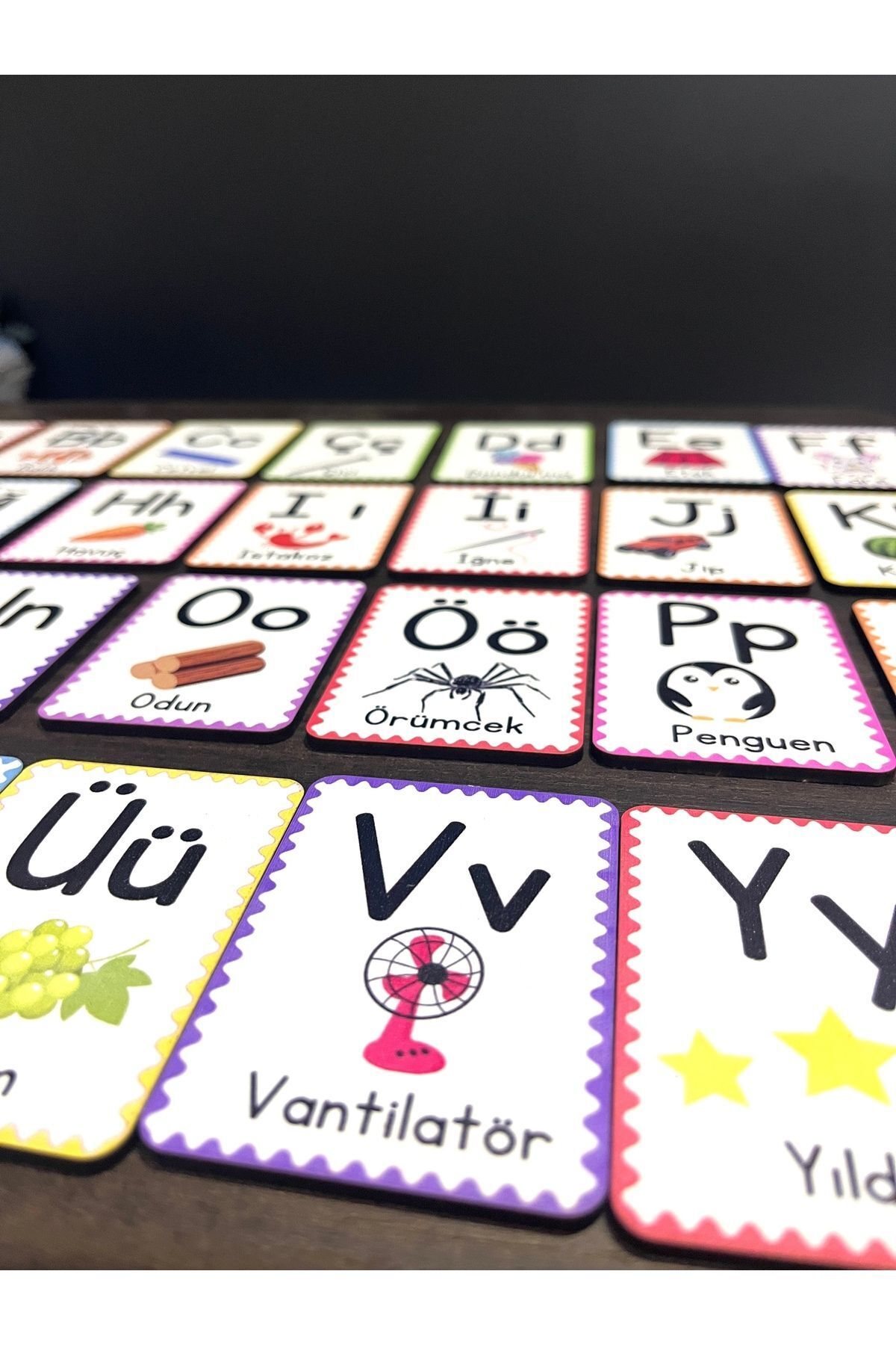 samsunlazer 29 Harf Ahşap Alfabe Kartları - Harf Seti - Alfabe Eğitim Seti - Anaokulu Kreş Okul Öncesi Eğitim fotoğrafı 6 (önizleme)