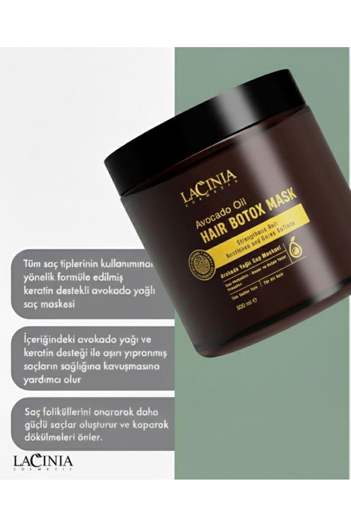 Lacinia Avokado Yağlı Saç Onarıcı Maske 500 Ml - Fiyatı, Yorumları