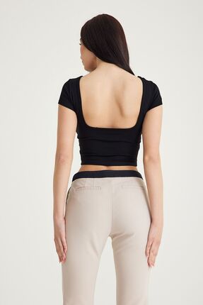 Moda Hour Mh Sırt Dekolteli Crop