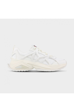 Tommy Hilfiger Erkek Kalın Tabanlı Marka Logolu Bağcıklı Beyaz Sneaker EM0EM0...