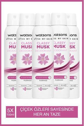 Watsons Classy Musk Deodorant Sprey Pudrasız 5x150ml