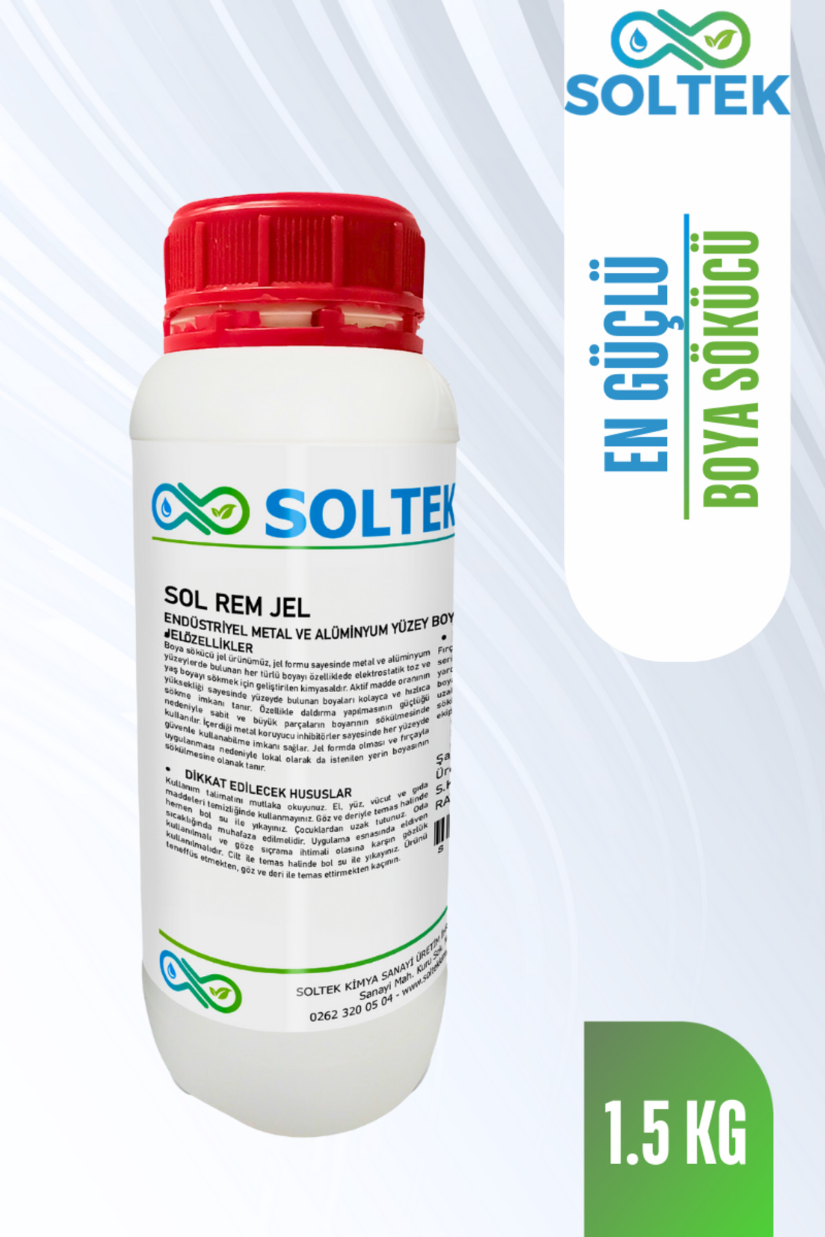 SOLTEK KİMYA EN GÜÇLÜ Boya Sökücü &BOYA ÇIKARICI - SOL REM JEL 1.5KG