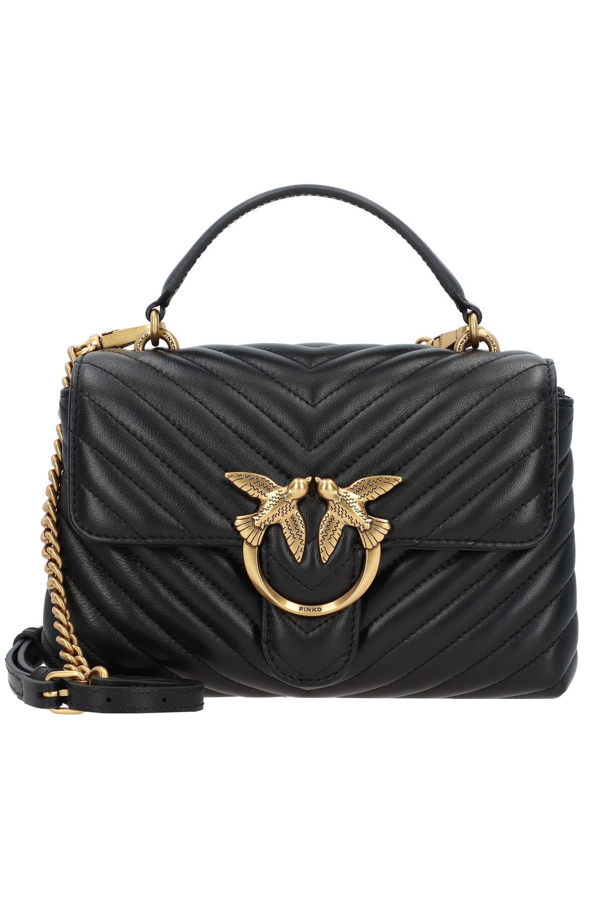 PİNKO Tasche aus echtem Leder mit Pinko-Logo und abnehmbarem Kettenriemen 100044   A0gk Z99q