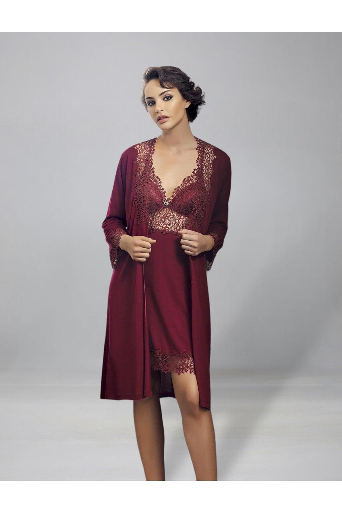 gd goldoremi 190 6'lı Takım Kısa Penye Gecelik Sabahlık Takım