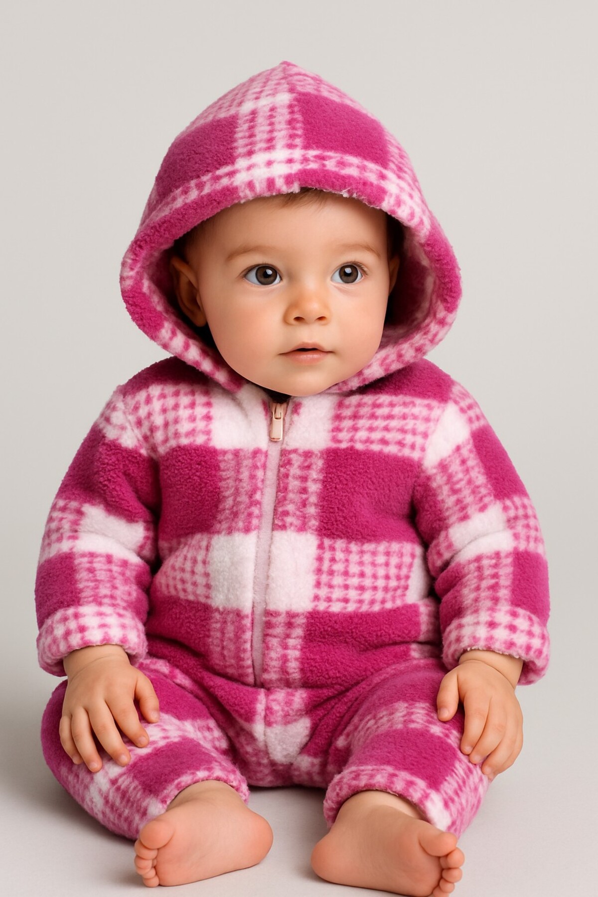 Chicsy Baby Kışlık tatlı peluş welsoft tulum kız bebek tulum fotoğrafı 2 (önizleme)