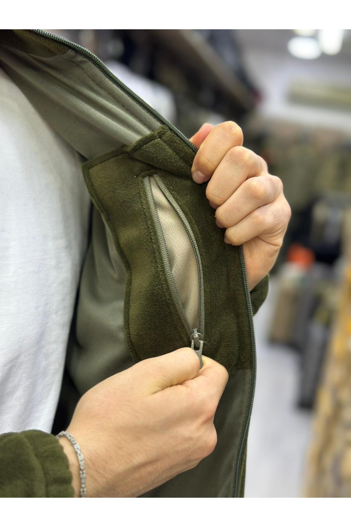 BİKATEX  Bikatex Taktik Dik Yaka Erkek Polar Mont Softshell Polar - Görsel 8