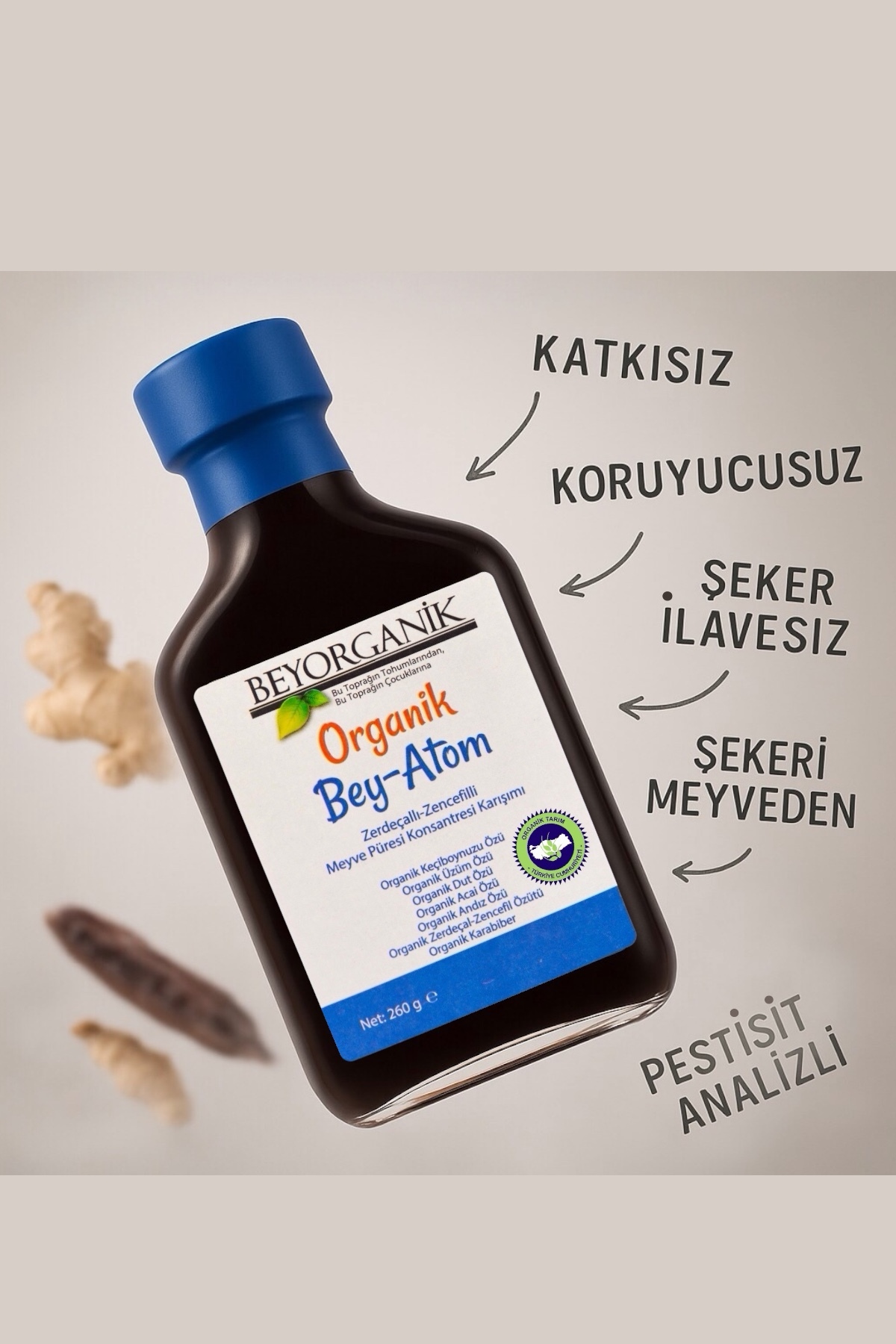 BEYORGANİK ORGANİK Bey Atom 260gr (PESTİSİT ve AĞIR METAL ANALİZLİ) fotoğrafı 3 (önizleme)