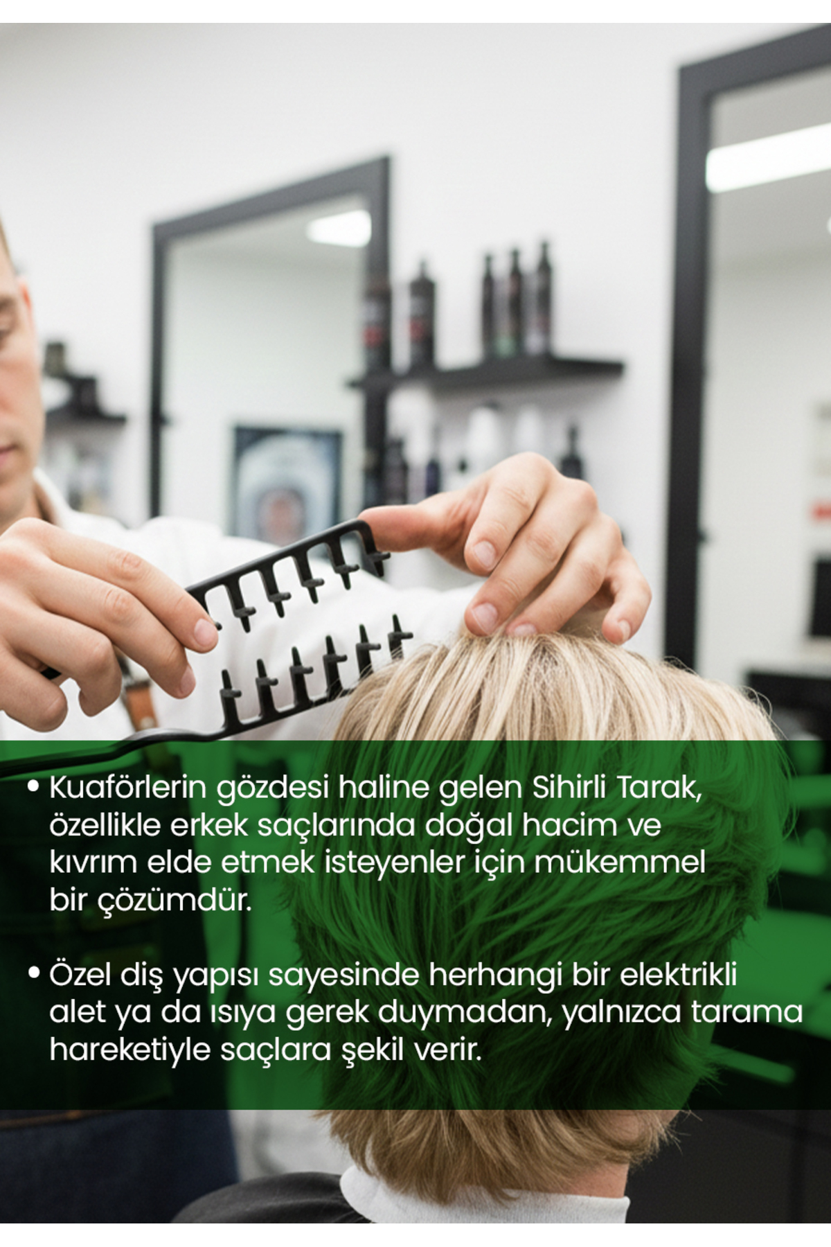 شانه جادویی معجزه آسای حالت دهنده موی حرفه ای — مشکی hairstylingcomb — تصویر 4 از 8