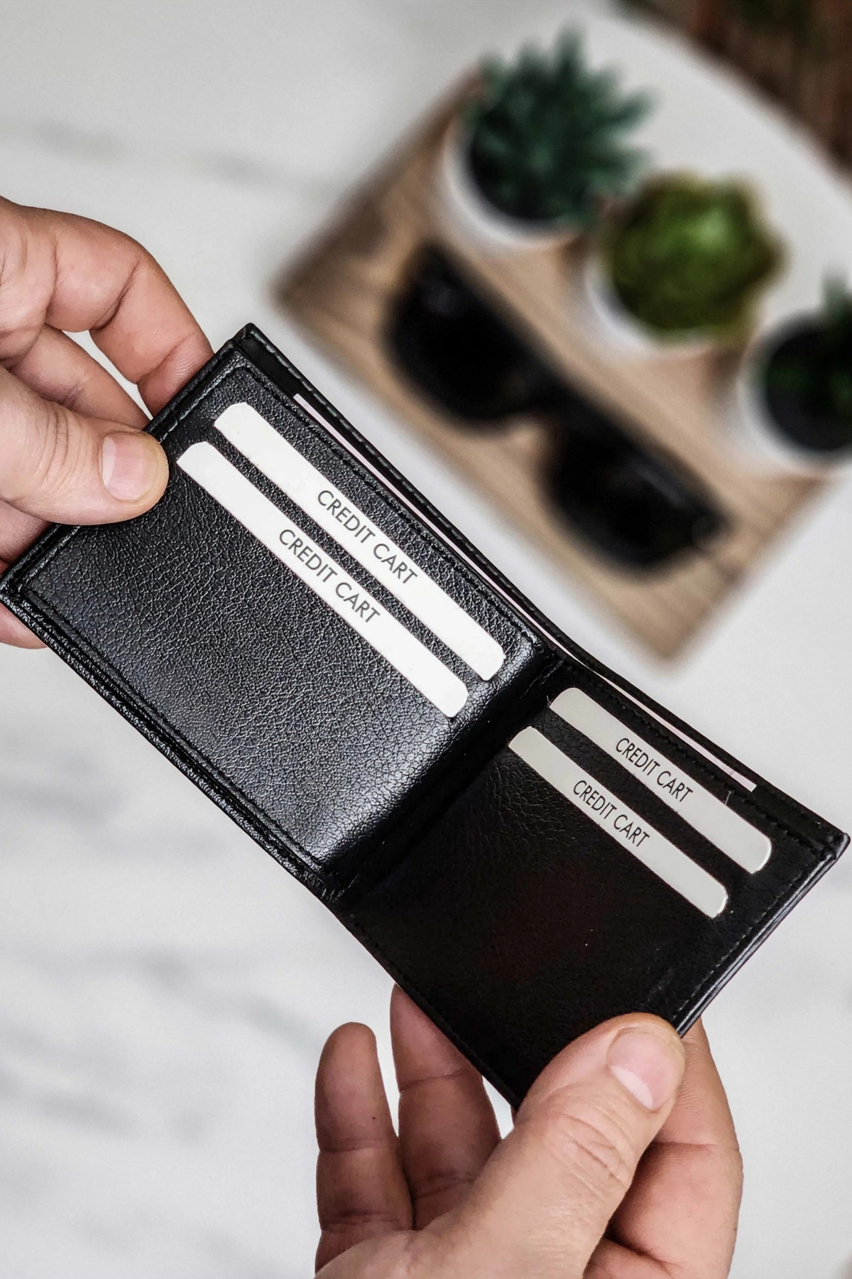 VANİLLA COLLECTİON  Deri Cüzdan isim Basklı-10 Kart-Minimal- Kelebek Model Siyah Cüzdan - Görsel 8