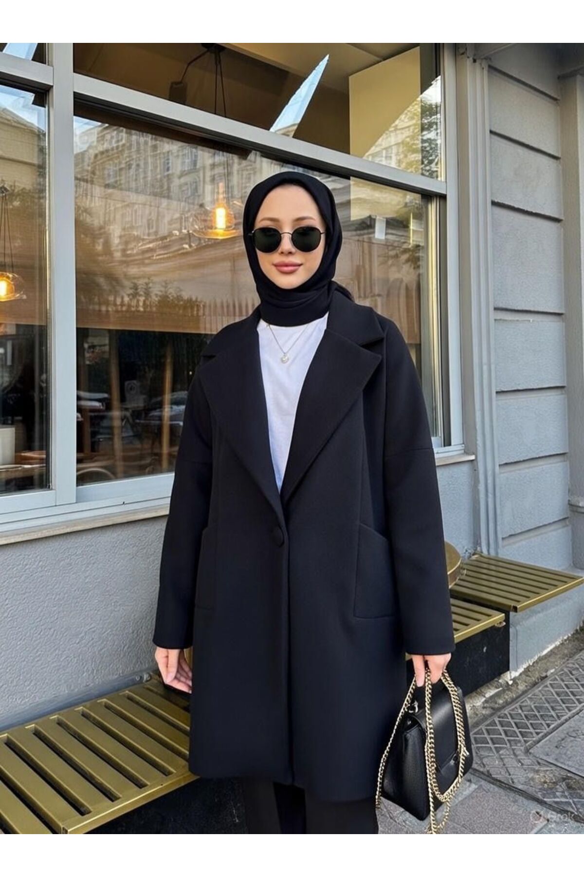 TANISA Lunar Kısa Kaşe Kaban Tns-4342 görsel 2