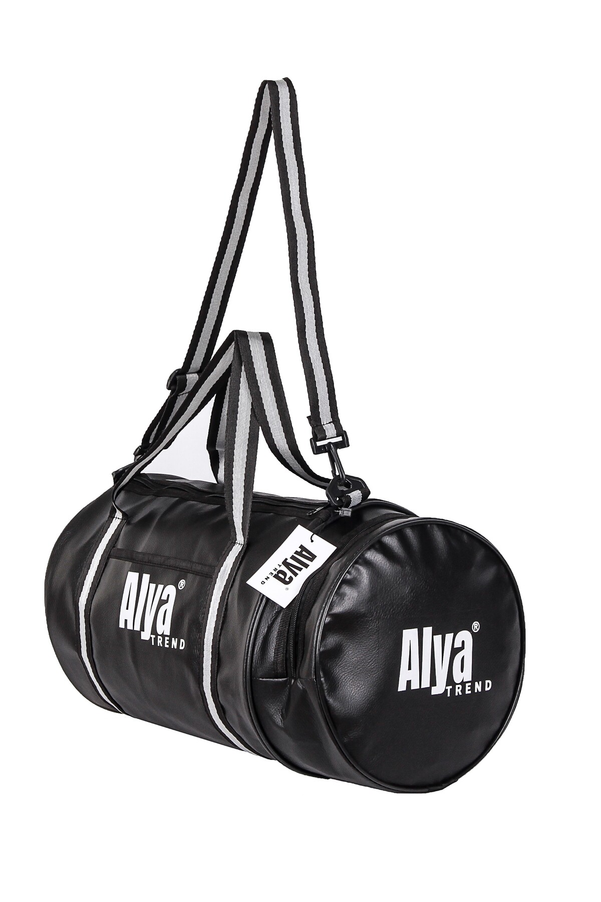 Alya trend Unisex Geniş Hacimli Su Geçirmez Suni Deri Uzun Askılı Seyahat Gym Fitness Silindir Spor Çantası görsel 3