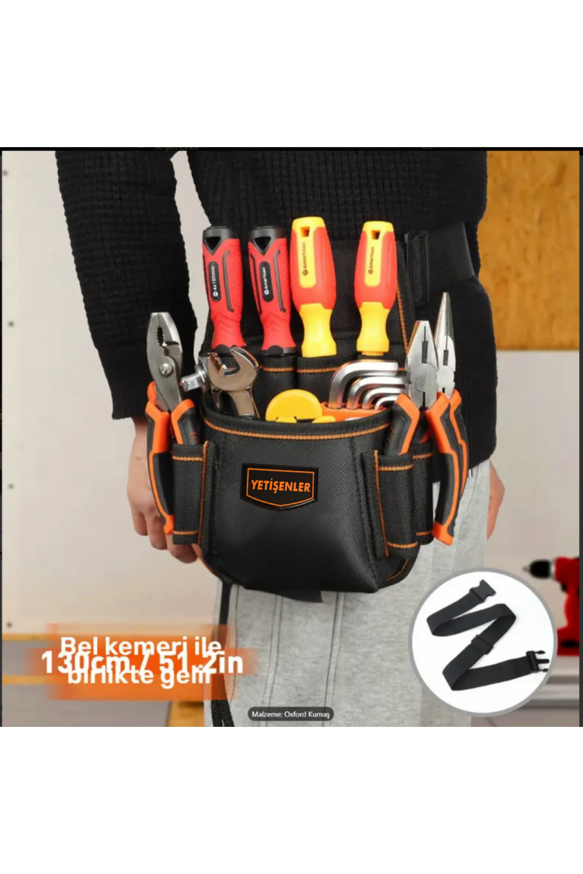 YETİŞENLER  Bel Çantası Çok Gözlü Bel Tipi Takım Çantası Profesyonellerin Tesisatçı elektrikçiler Alet Çantası - Görsel 3