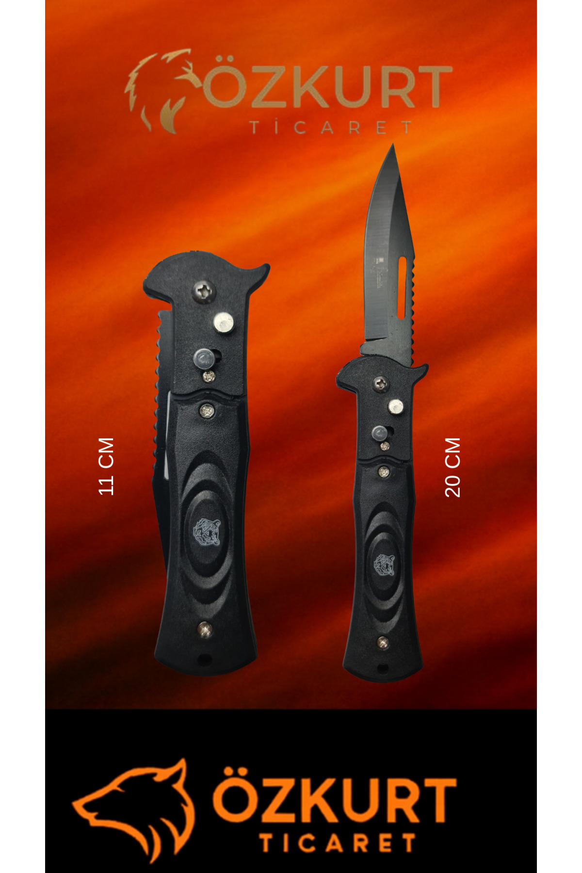 Katmer Düğmeli Aslanlı Tiger Çakı Bıçak