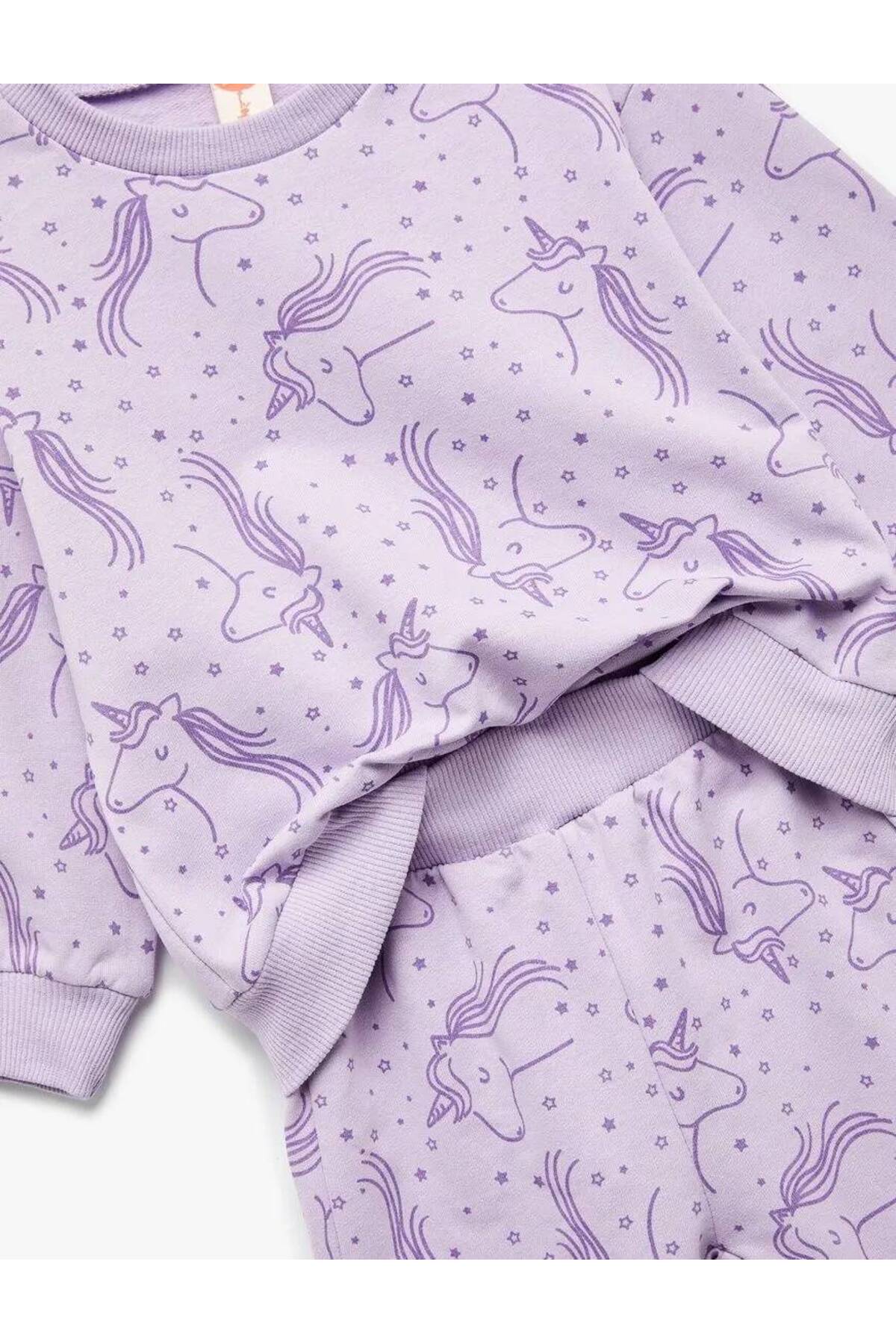 Koton Unicorn Baskılı Pamuklu Şardonlu Eşofman Takımı fotoğrafı 3 (önizleme)