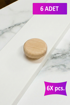 merbiles 6 Adet Yuvarlak Daire Şekilli Ahşap Kulp Çocuk Bebek Odası Mobilya K...