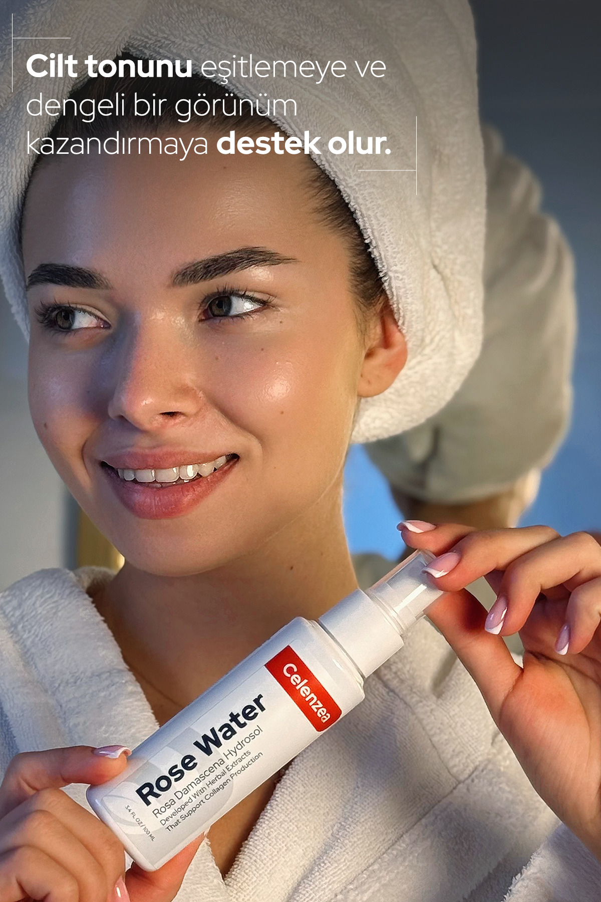 Gül Suyu Gözenek Sıkılaştırıcı Aydınlatıcı ve Tazeleyici Tonik Saf Gül Mayası Rose Water 100ml — AFLY100ML10 — تصویر 6 از 9