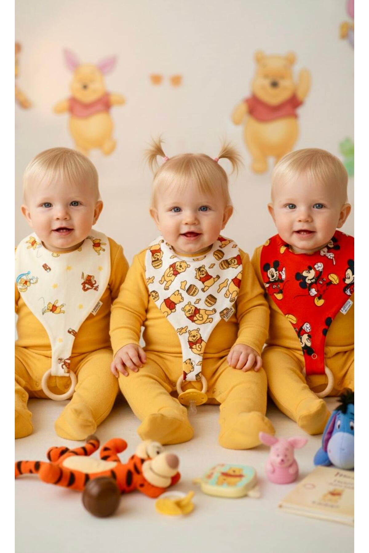 Lumos Trade Emzik Tutucu Mama Önlüğü - Renkli Ve Desenli %100 Pamuk Kumaş Emzik Askısı Seti 3 Adet fotoğrafı 4 (önizleme)