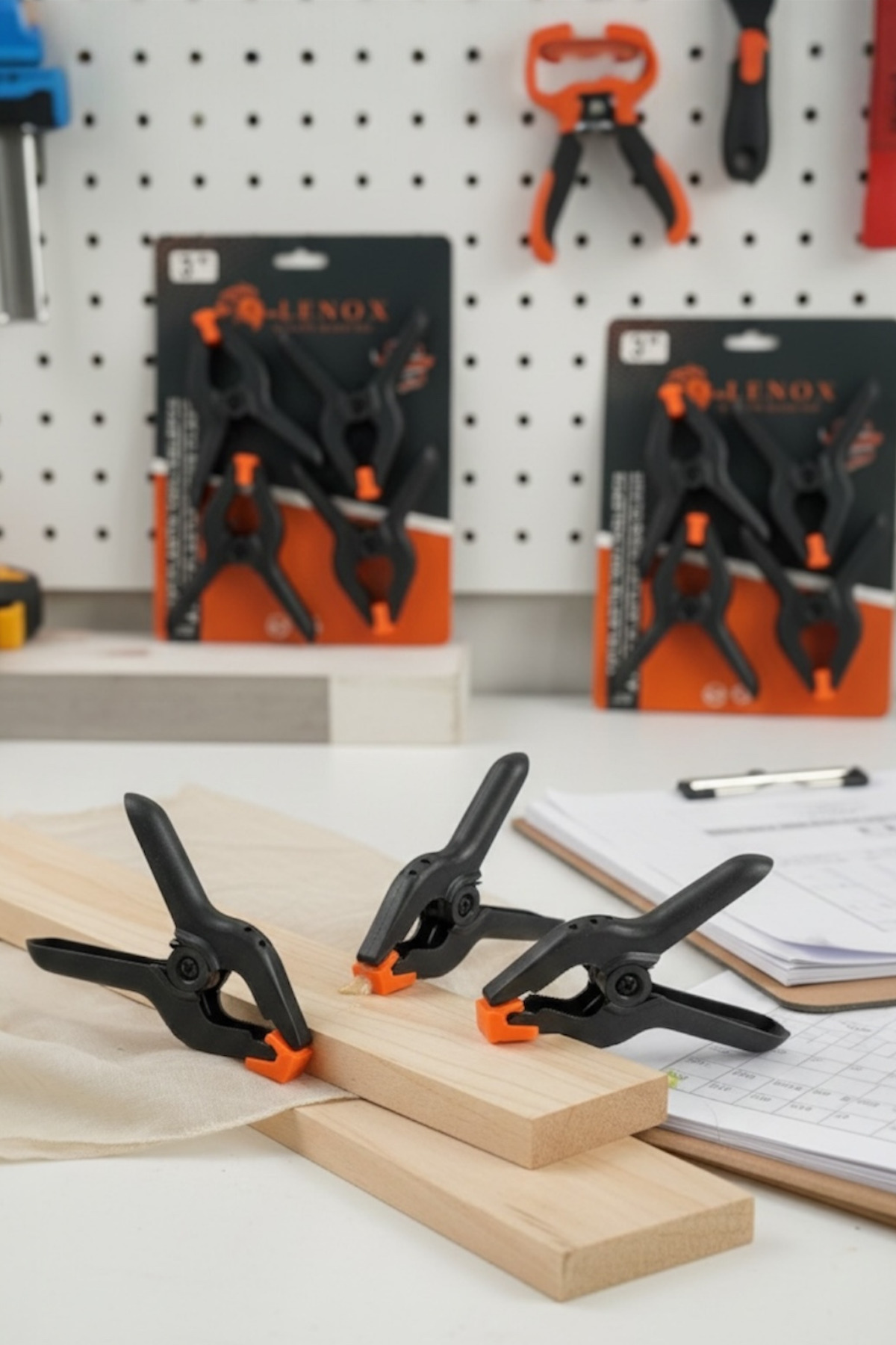 Lenox Tools Yaylı Plastik Kıskaç Seti 4'lü 3 İnç Güçlü Sabitleme