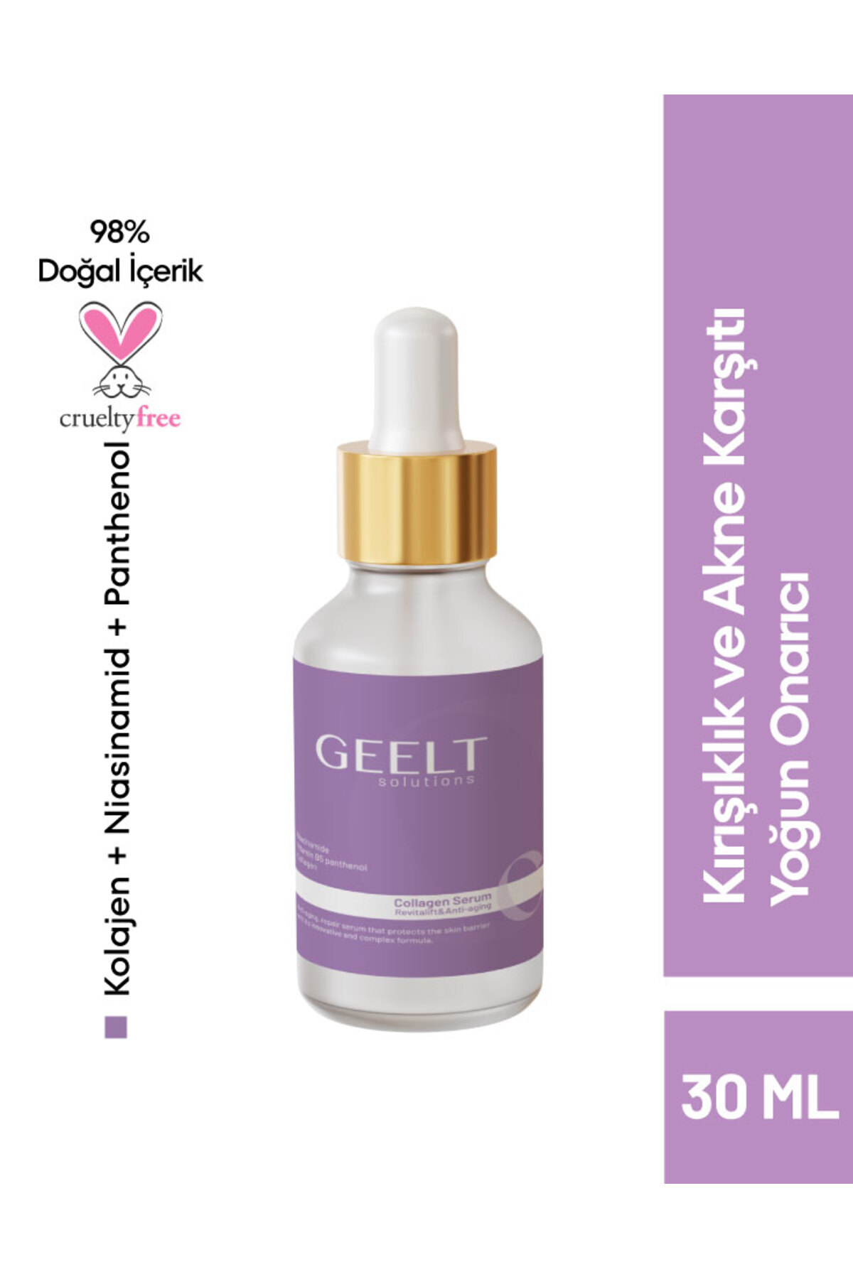 Niacinamide Yaşlanma Ve Kırışıklık Karşıtı Kolajen Serum 30 ml Vitamin B5 — 002