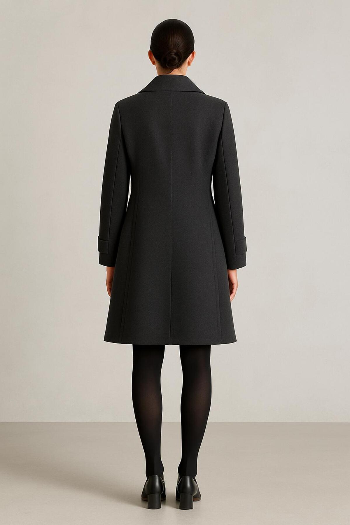Ekol  Düğma Kapama Midi Boy Palto - Görsel 3