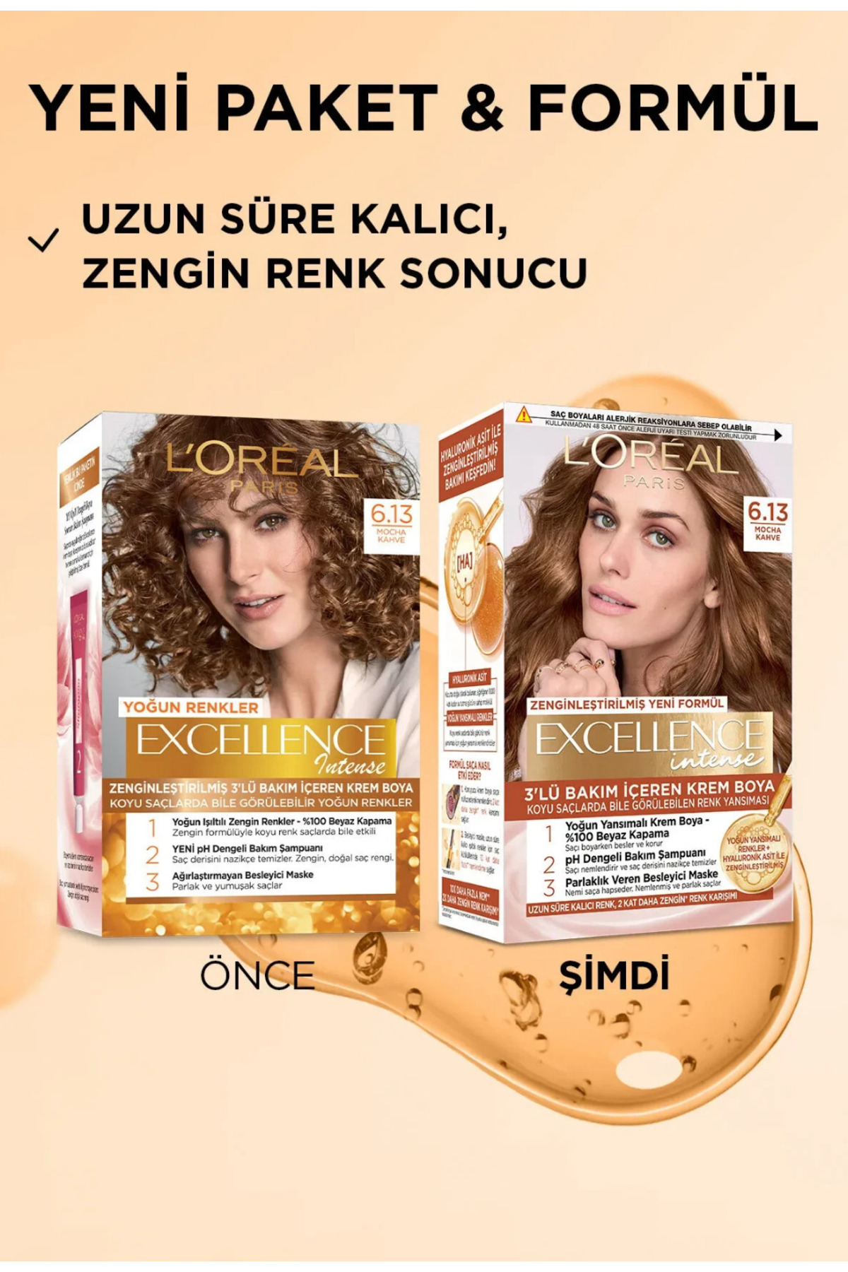 رنگ مو - Excellence Intense 6.13 قهوه‌ای موکا ۳۶۰۰۵۲۲۸۲۲۳۳ — زرد ۱۹۵۶۴۳۰۳۲۴۰۴۶۸ — تصویر 5 از 6