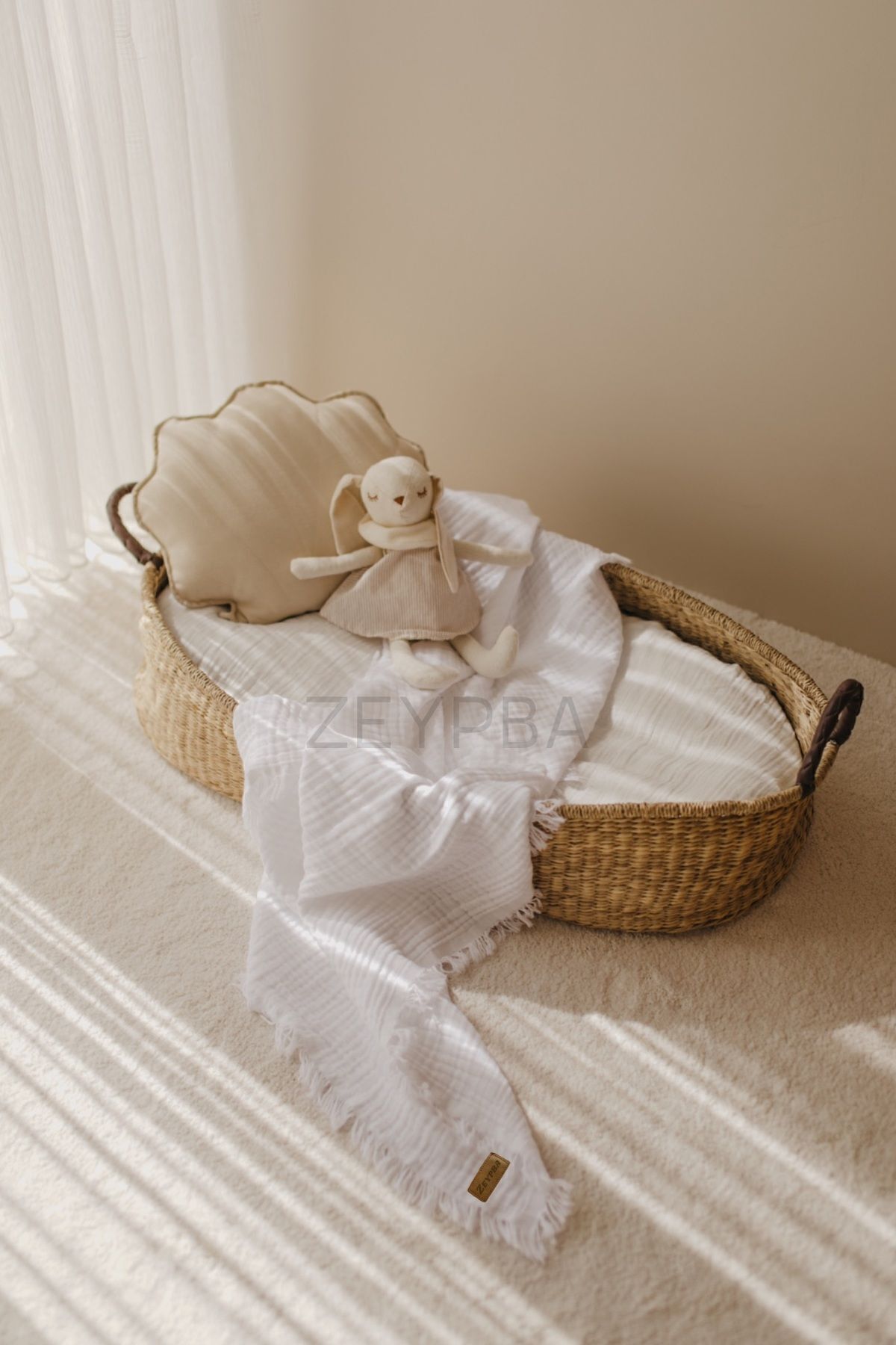 ZEYPBA Beyaz Müslin 4 Katlı Müslin 110x110cm Pamuksu Yumuşaklık / Yeni Seri /110x110cm fotoğrafı 4 (önizleme)