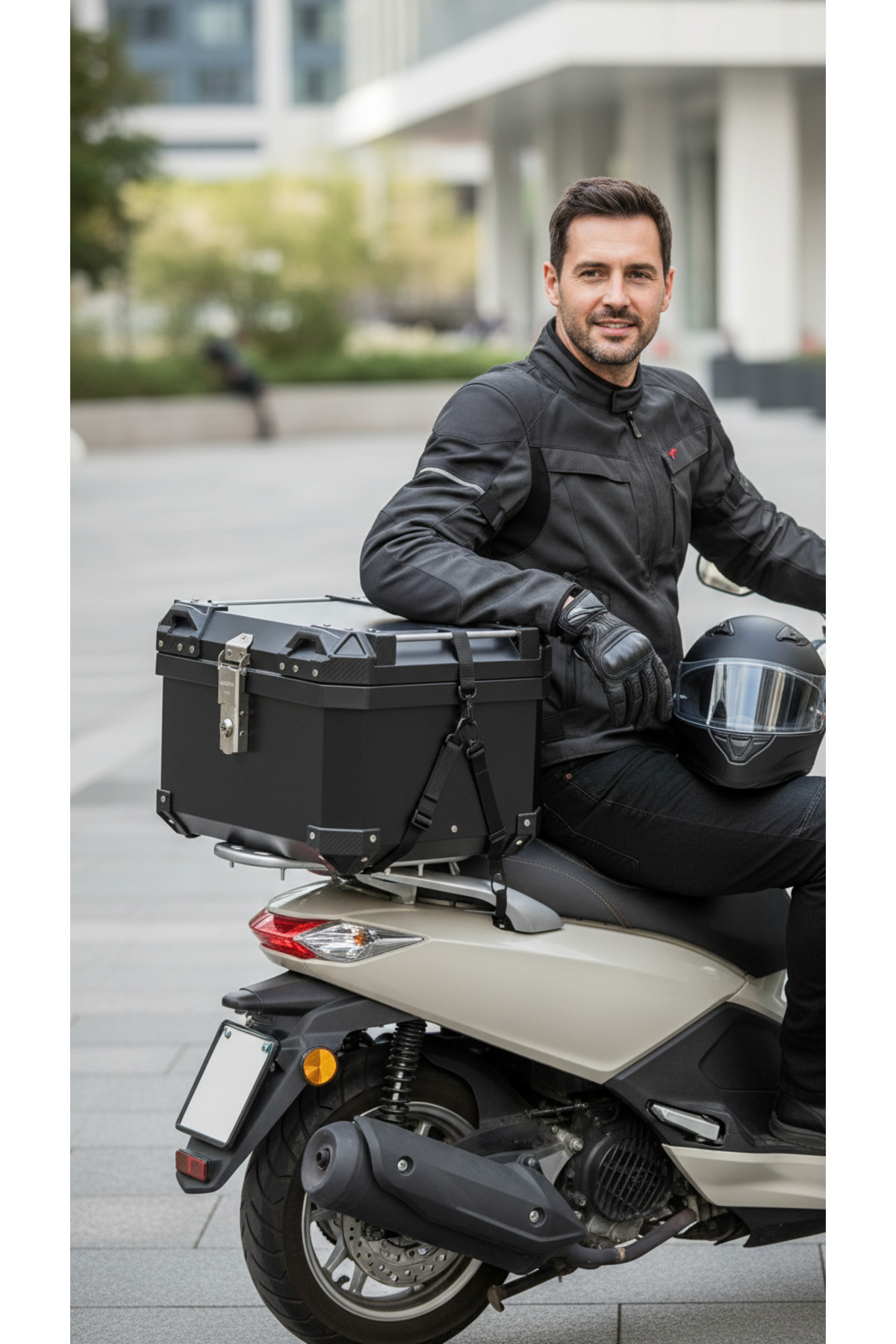 AERIX Motosiklet Arka Çantası 50L – Scooter & Kurye Uyumlu, Su