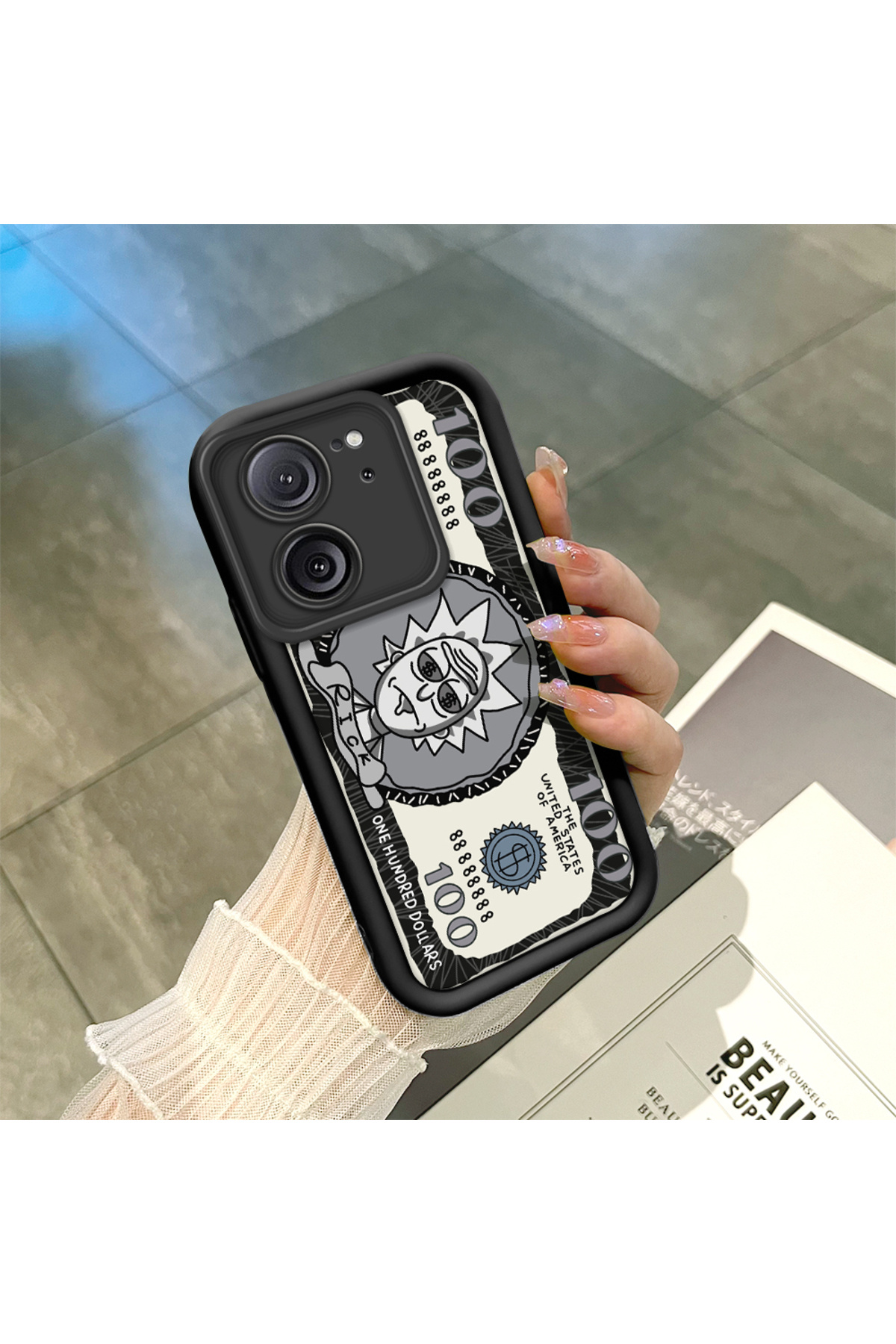 Xiaomi Mi 13T Pro/Mi 13T Compatible Black Silicone Fun Pattern Shock Absorber Phone Case